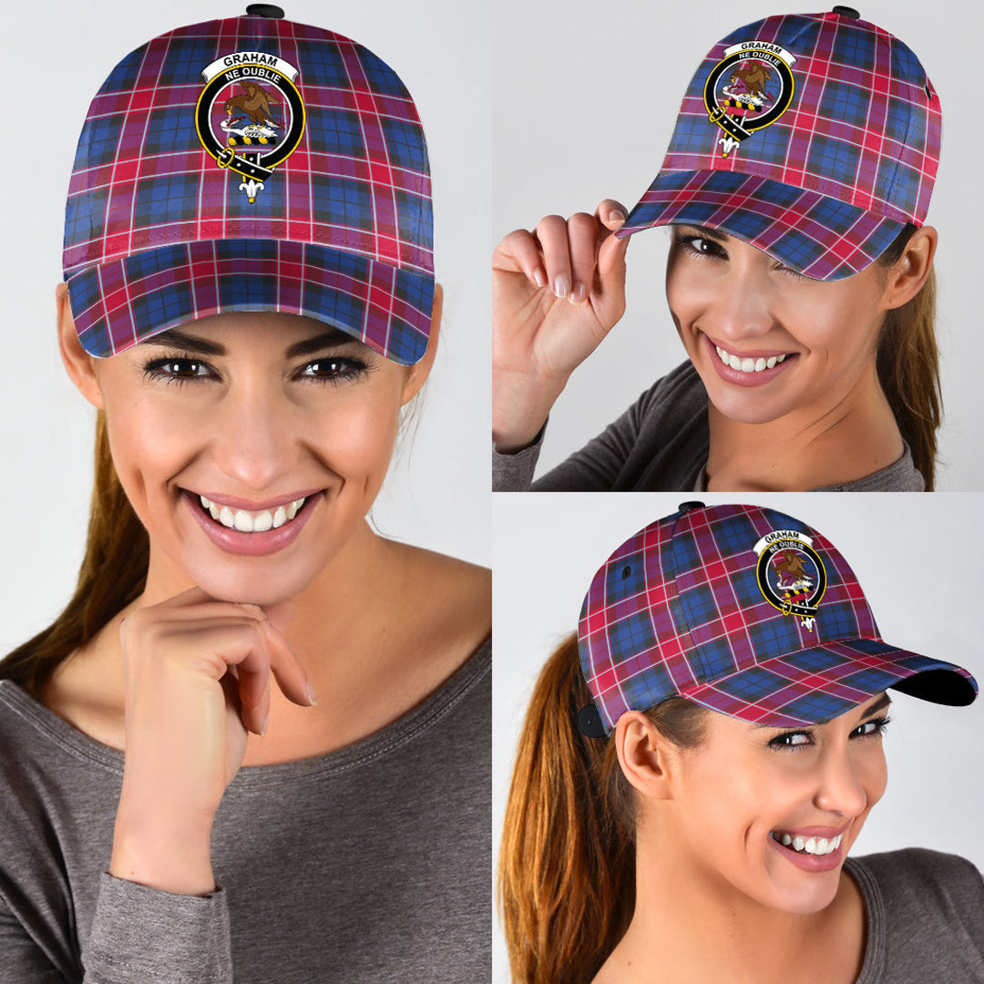 Graham of Menteith Red Tartan Baseball Cap, Tartan Plaid Cap with Family Crest K23 Trucker Hats Custom Hats Gifts For Men & Women