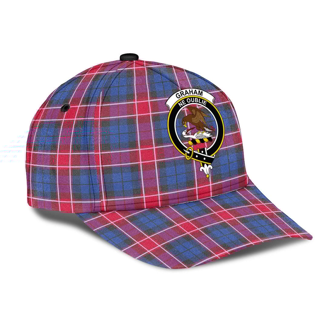 Graham of Menteith Red Tartan Baseball Cap, Tartan Plaid Cap with Family Crest K23 Trucker Hats Custom Hats Gifts For Men & Women