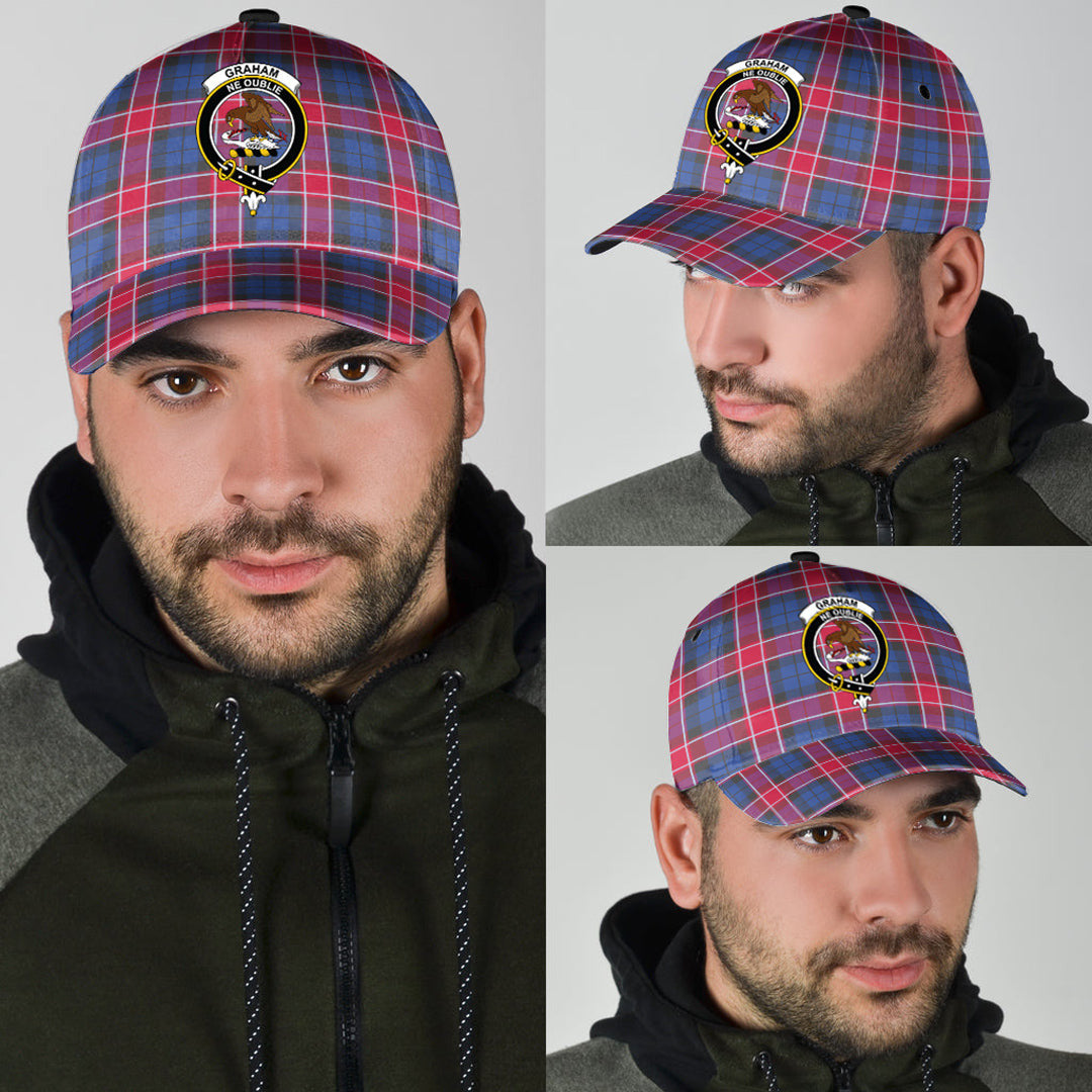 Graham of Menteith Red Tartan Baseball Cap, Tartan Plaid Cap with Family Crest K23 Trucker Hats Custom Hats Gifts For Men & Women