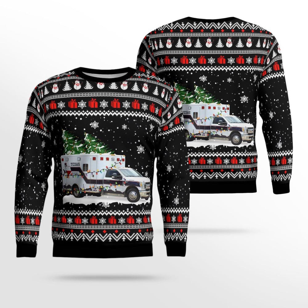 Granbury Texas Texas EMS Hawaiian Shirt Christmas Ugly Sweater Xmas Unisex Sweater Christmas Gifts For Men Women