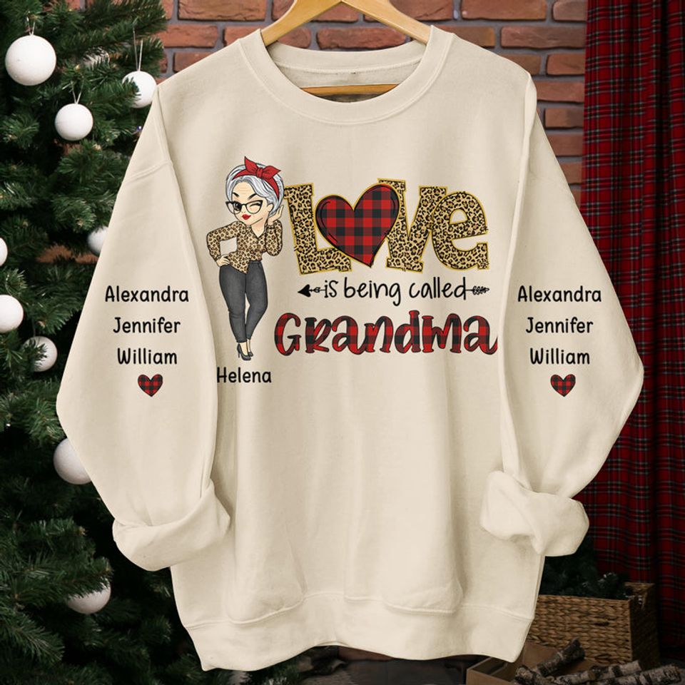 Grandkids Are The Greatest Gift - Family Personalized Sweatshirt With Design On Sleeve - Gift For Mom, Grandma - Image 3