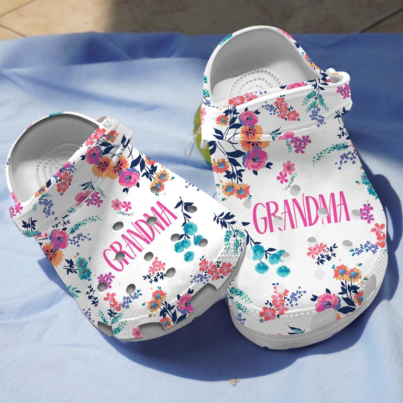 Grandma And Flower Crocs Crocband Clogs Shoes Comfortable For Men Women and Kids