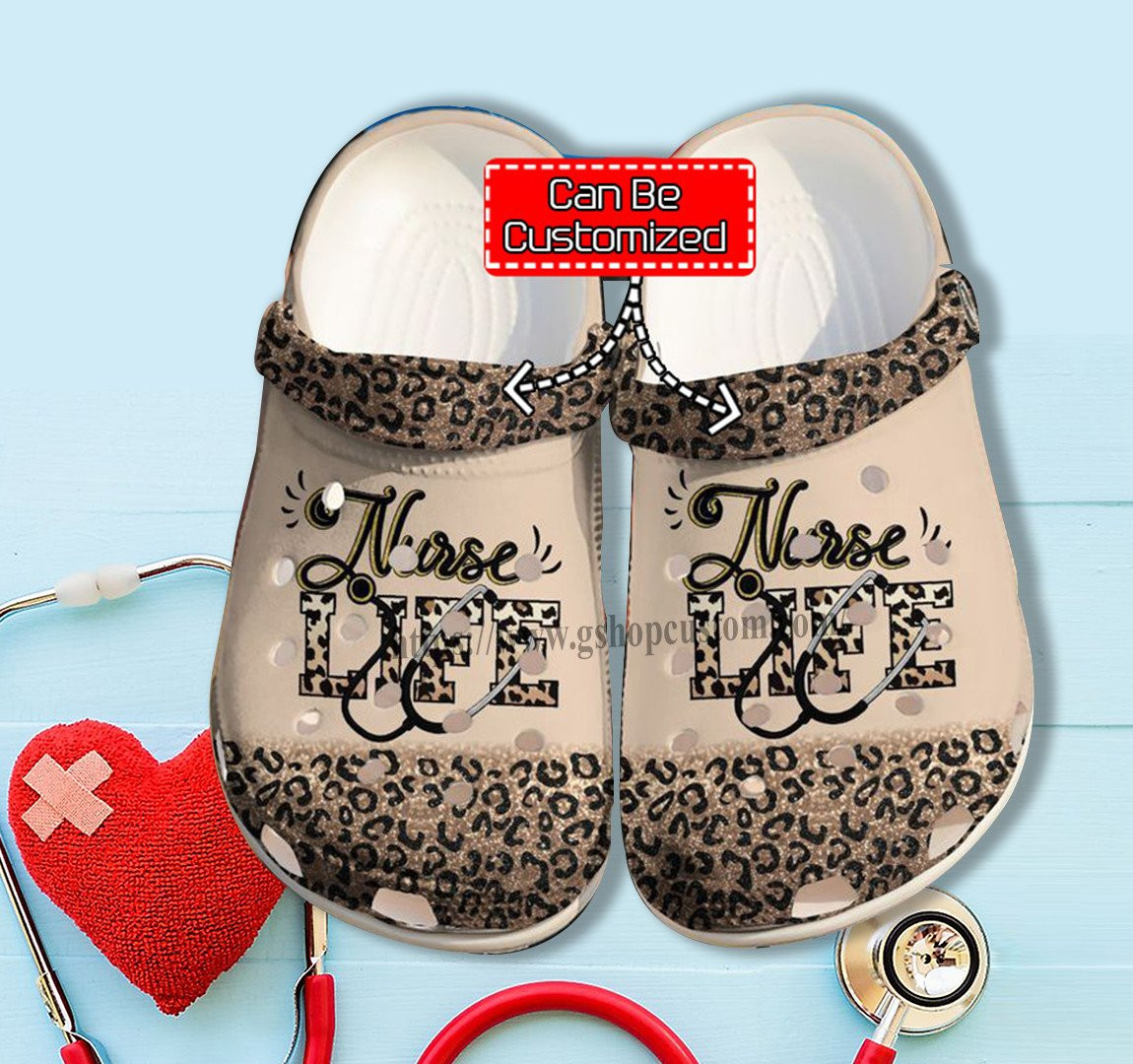 Grandma Nurse Love Leopard Skin Shoes Gift Mother Day - Nurse Life Shoes Croc Clogs Customize
