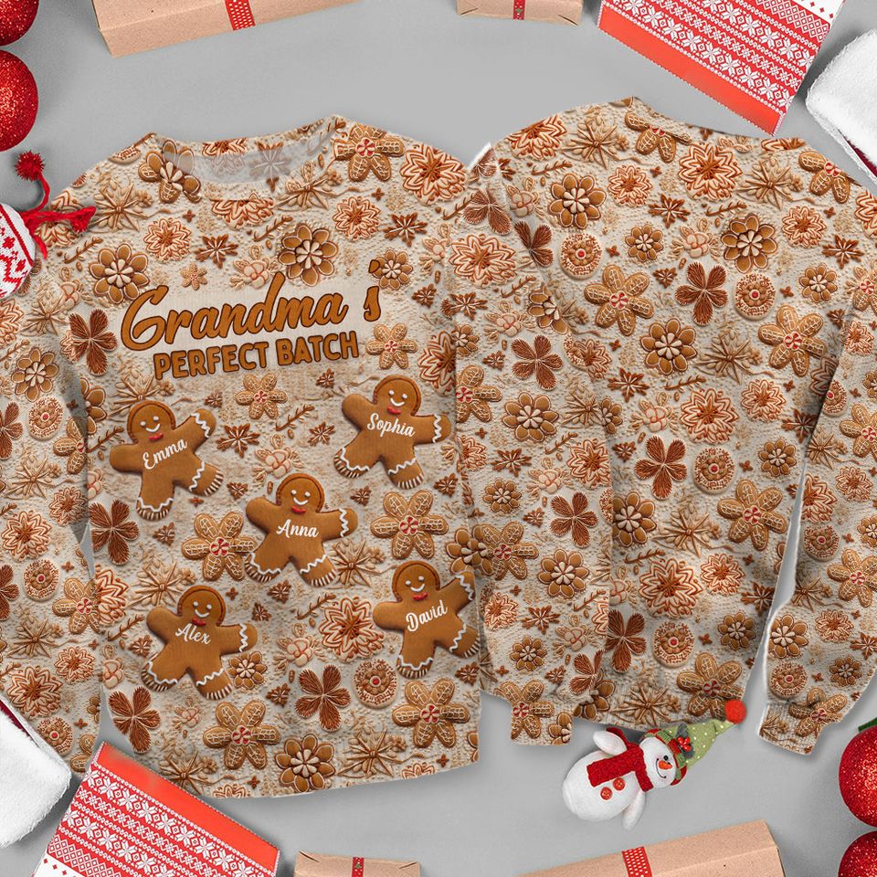 Grandma's Perfect Batch - Gift for grandma - Personalized 3D Sweater