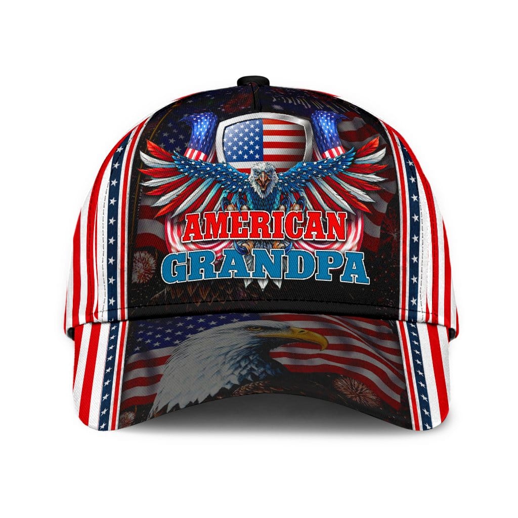 Grandpa Baseball Cap Grandpa Eagle Flag Classic Hat Trucker Hats Custom Hats Gifts For Men & Women