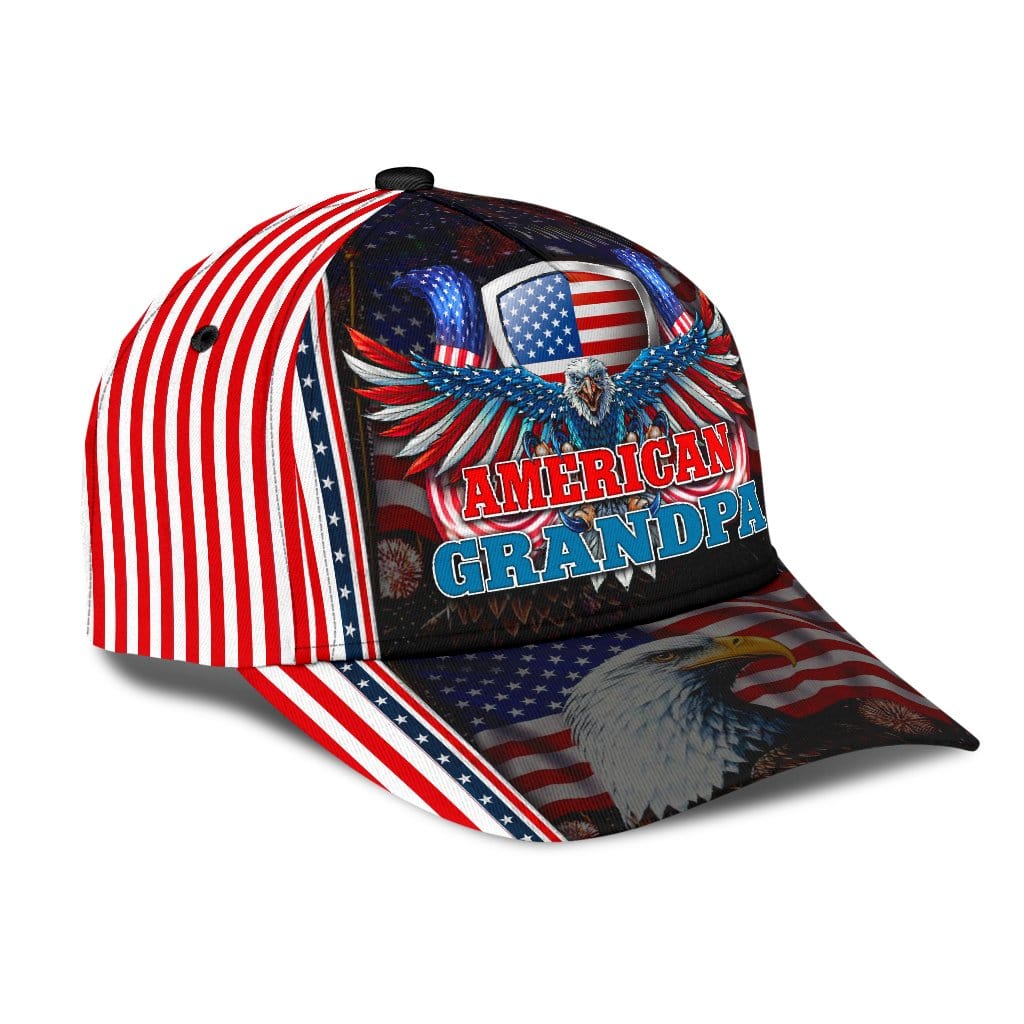 Grandpa Baseball Cap Grandpa Eagle Flag Classic Hat Trucker Hats Custom Hats Gifts For Men & Women