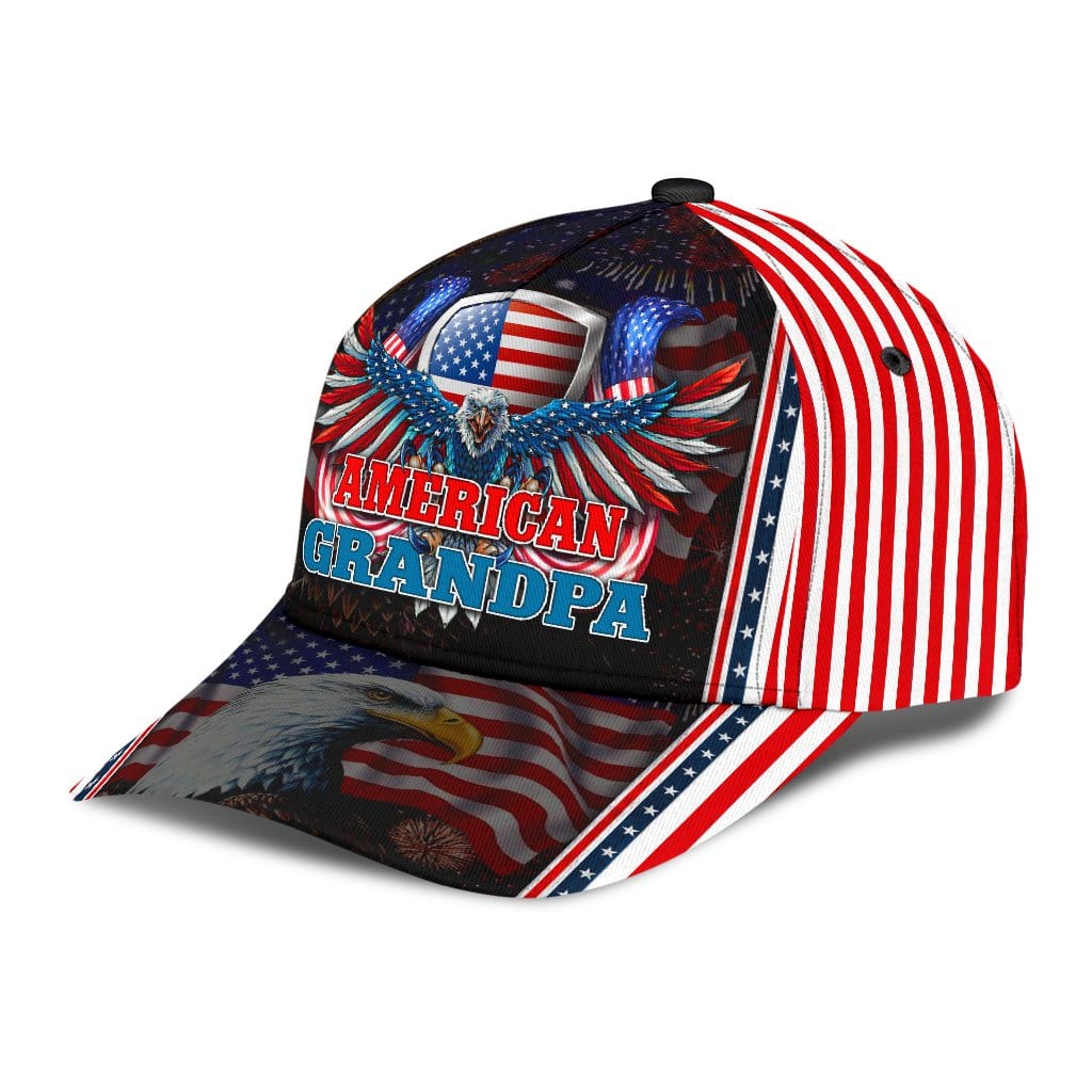 Grandpa Baseball Cap Grandpa Eagle Flag Classic Hat Trucker Hats Custom Hats Gifts For Men & Women