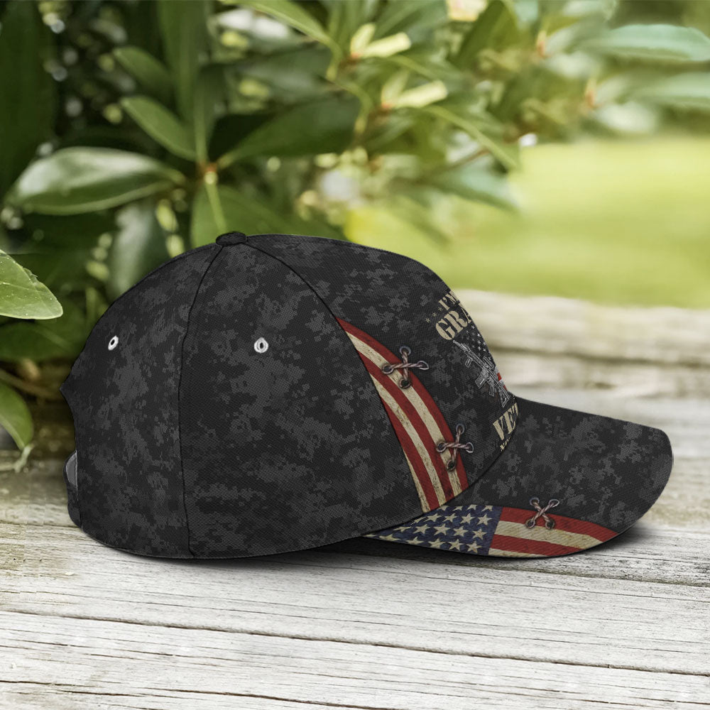 Grandpa Dad Veteran Nothing Scares Me Baseball Cap Trucker Hats Custom Hats Gifts For Men & Women