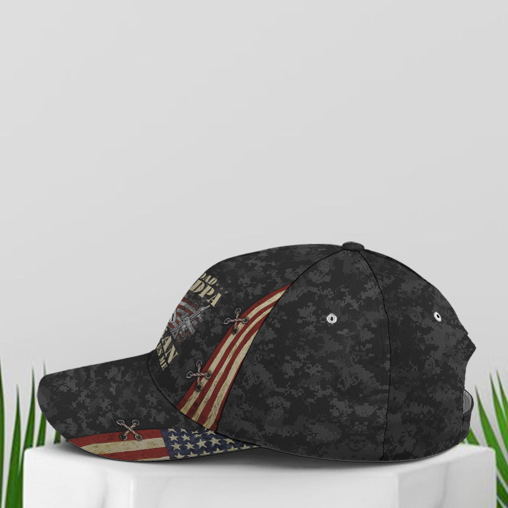Grandpa Dad Veteran Nothing Scares Me Baseball Cap Trucker Hats Custom Hats Gifts For Men & Women