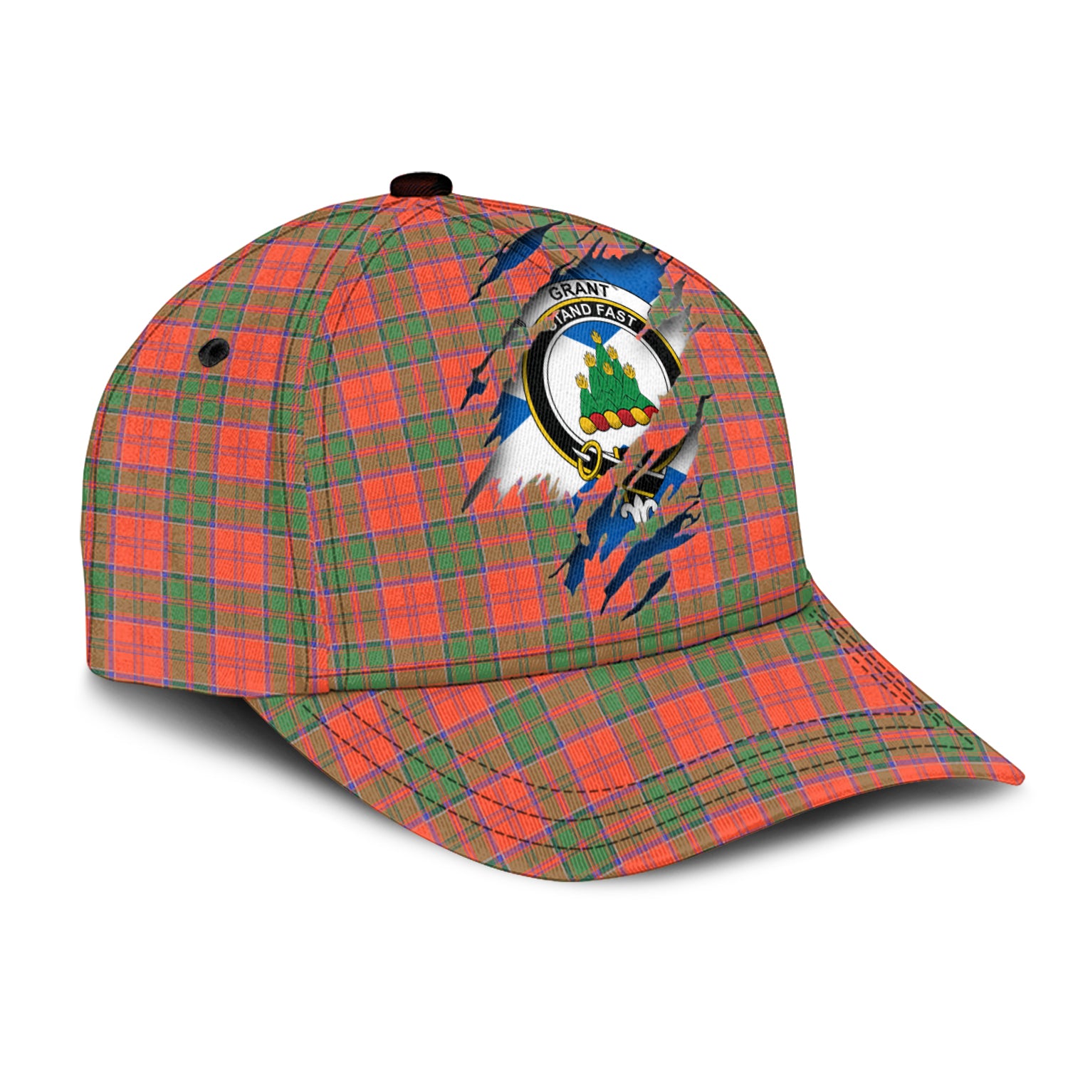 Grant Ancient Tartan Plaid Cap, Family Crest In Me Style Tartan Baseball Cap TS23 Trucker Hats Custom Hats Gifts For Men & Women