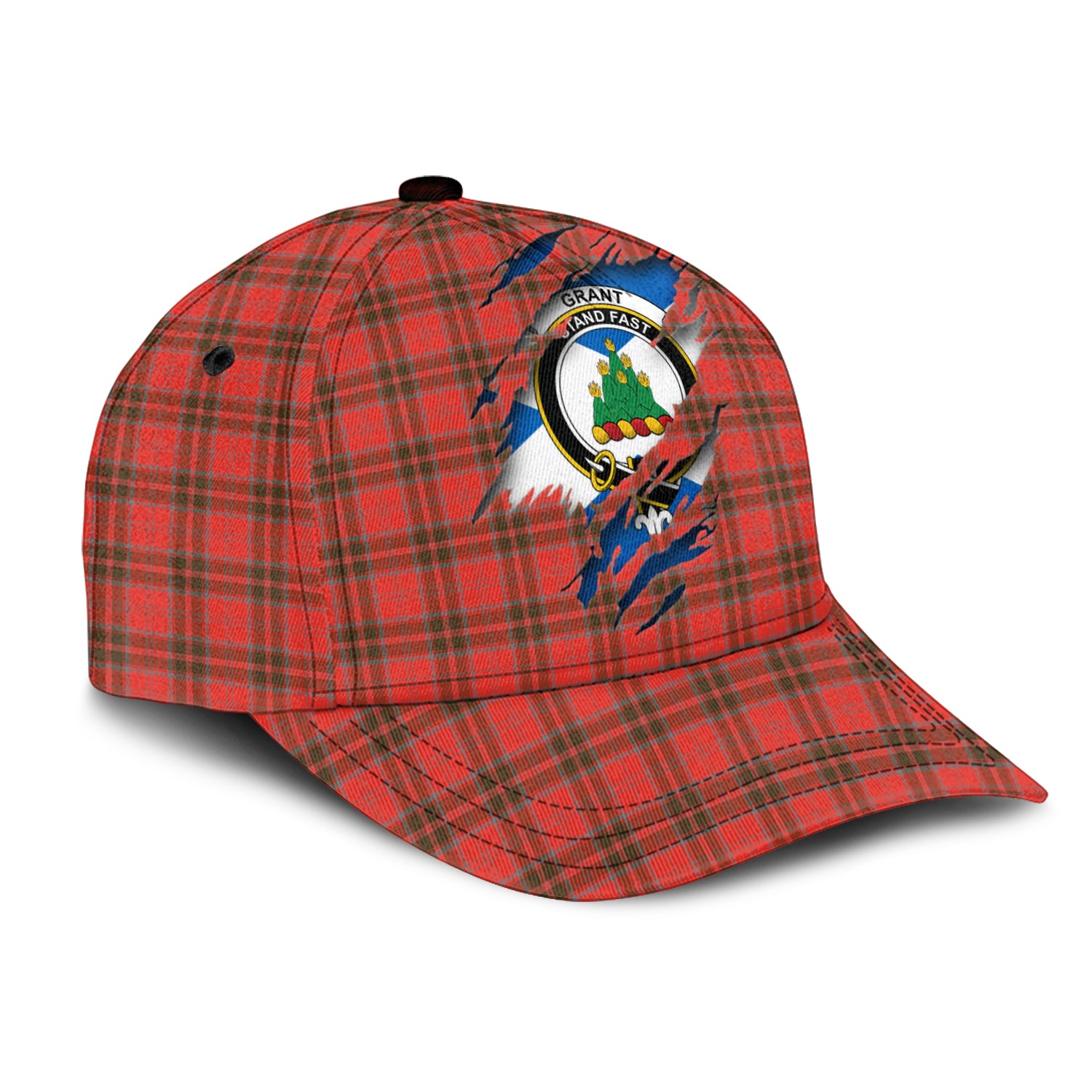 Grant Weathered Tartan Plaid Cap, Family Crest In Me Style Tartan Baseball Cap TS23 Trucker Hats Custom Hats Gifts For Men & Women