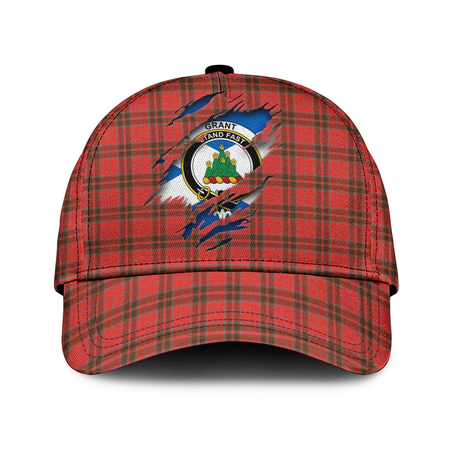 Grant Weathered Tartan Plaid Cap, Family Crest In Me Style Tartan Baseball Cap TS23 Trucker Hats Custom Hats Gifts For Men & Women
