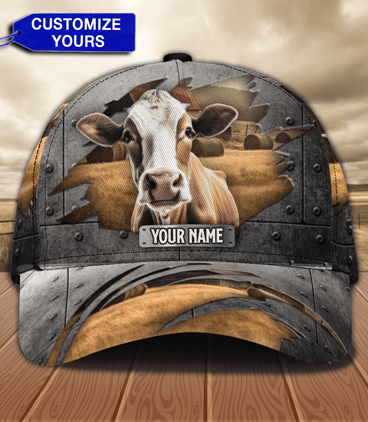 Grassland Cow Personalized Classic Cap, Personalized Gift For Farmers, Cow Lovers, Chicken Lovers Trucker Hats Custom Hats Gifts For Men & Women