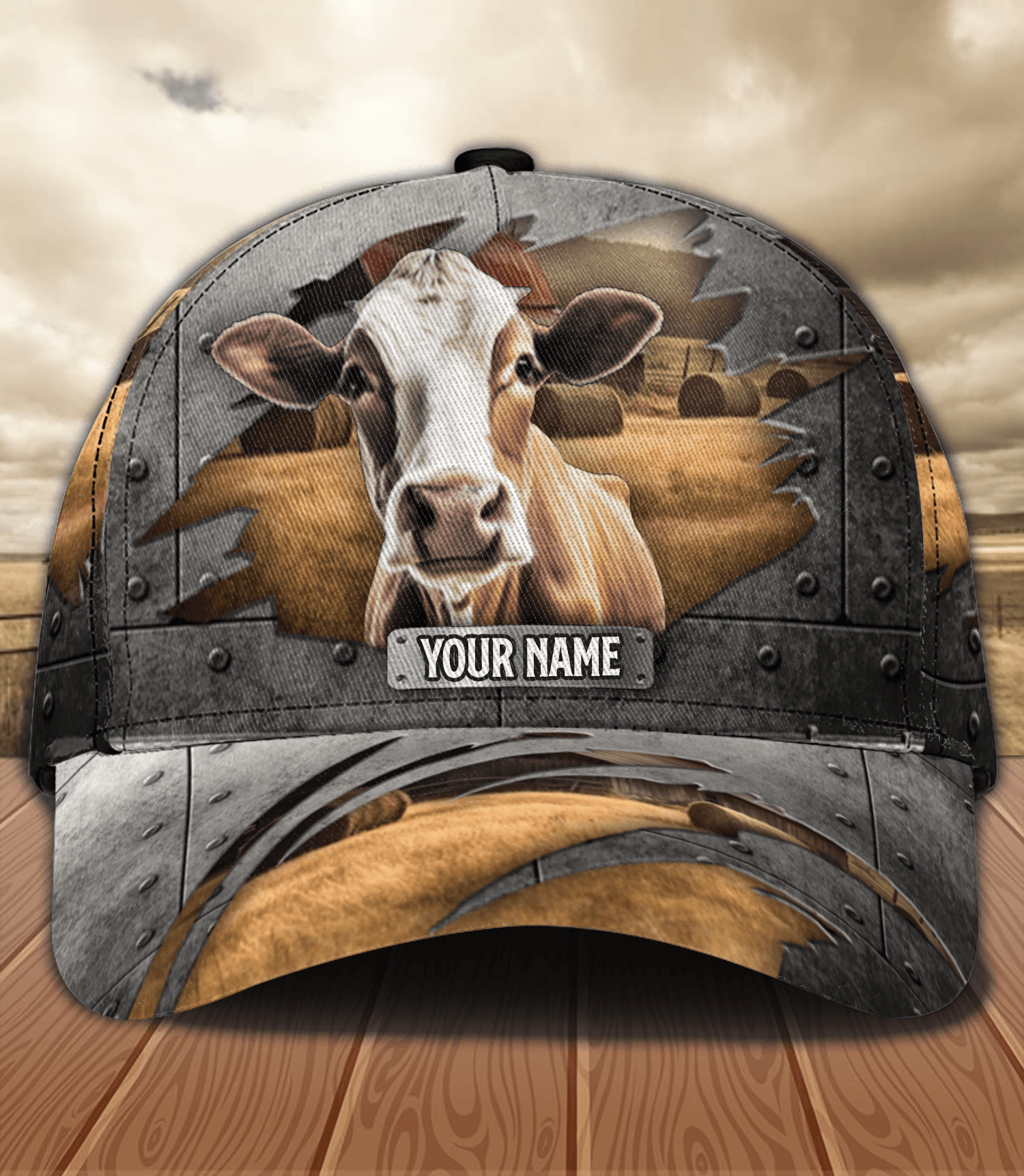 Grassland Cow Personalized Classic Cap, Personalized Gift For Farmers, Cow Lovers, Chicken Lovers Trucker Hats Custom Hats Gifts For Men & Women