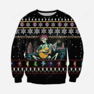 Grateful Dead Knitting Ugly Christmas Sweater Adult 3D Funny Matching for family