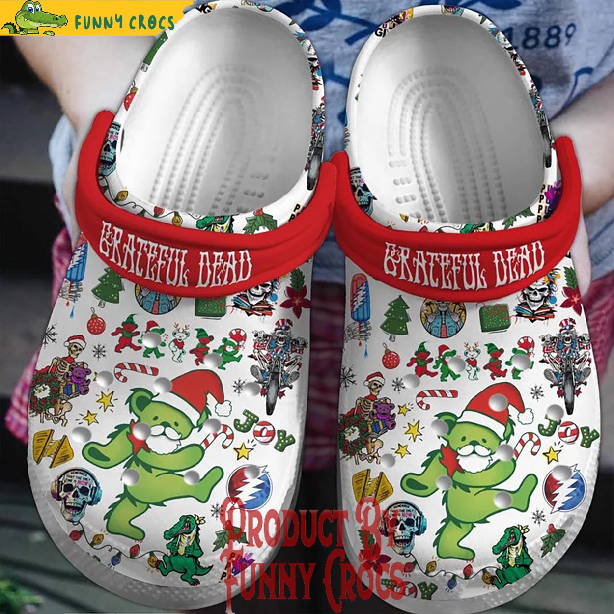 Grateful Dead Music Christmas Crocs Crocband Clogs Shoes Comfortable For Men Women and Kids