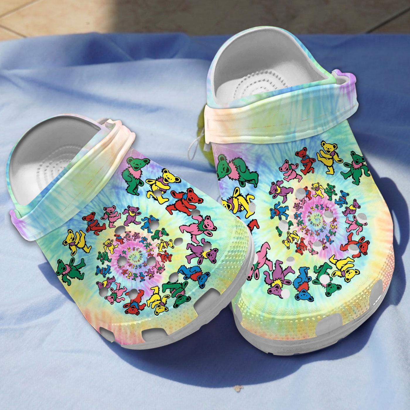 Grateful Dead Music Crocs Crocband Clogs Shoes Comfortable For Men Women and Kids