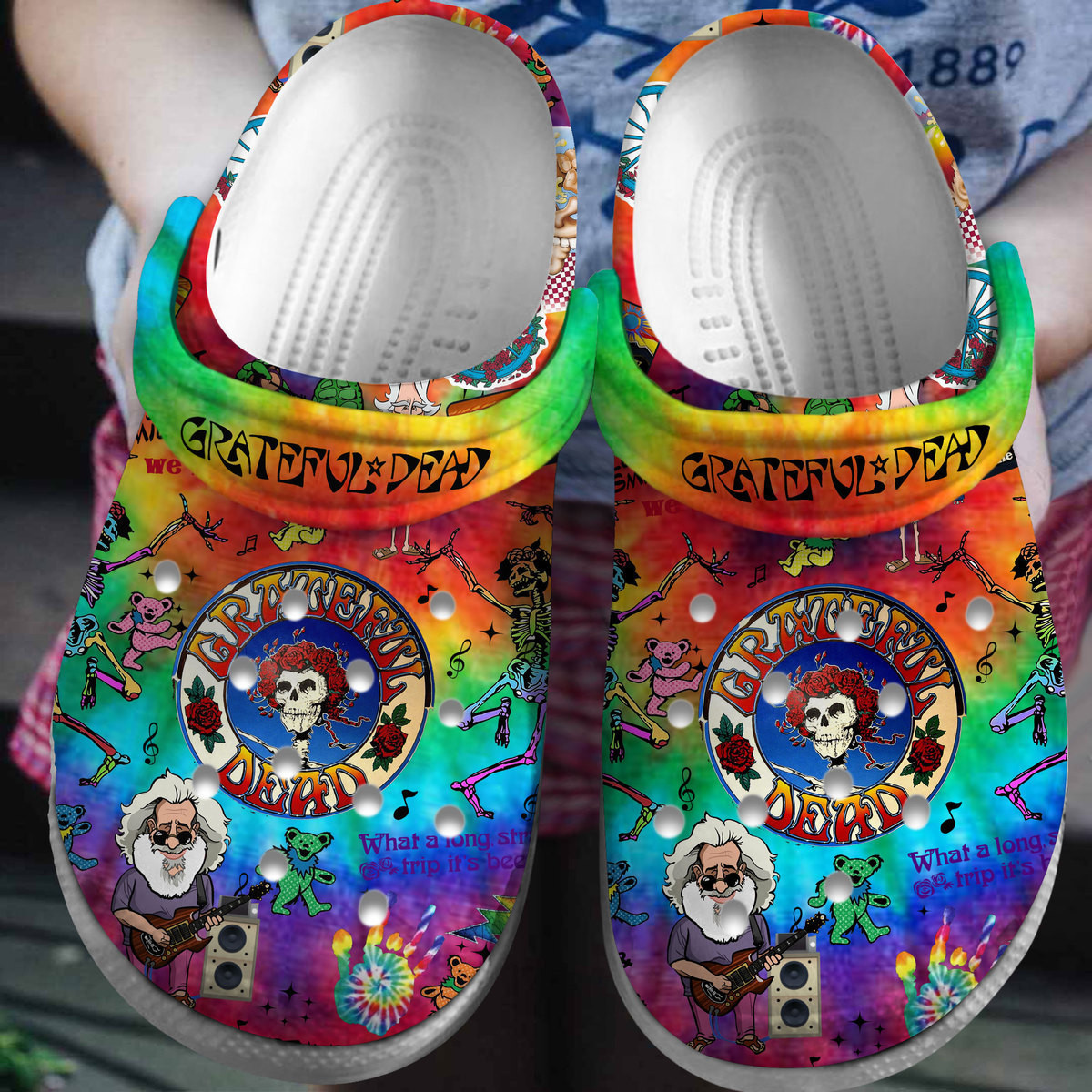 Grateful Dead Music Crocs Crocband Clogs Shoes Comfortable For Men Women and Kids