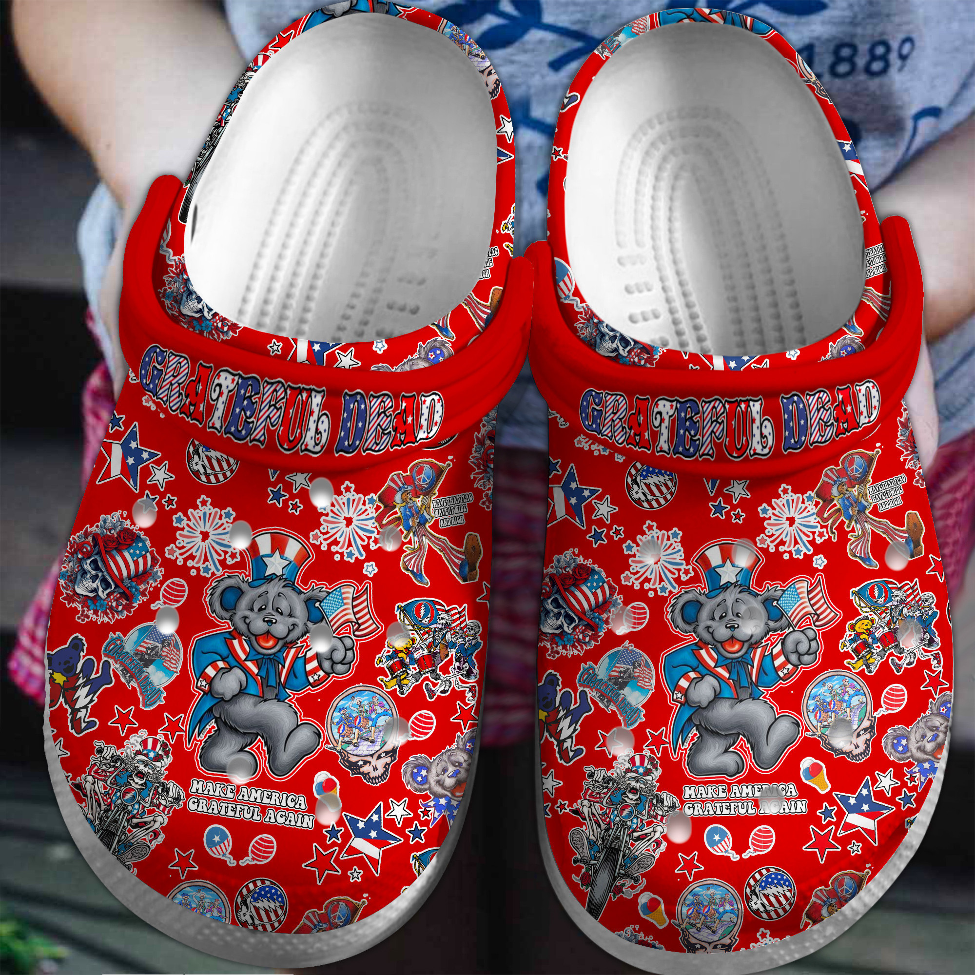 Grateful Dead Music Crocs Crocband Clogs Shoes Comfortable For Men Women and Kids