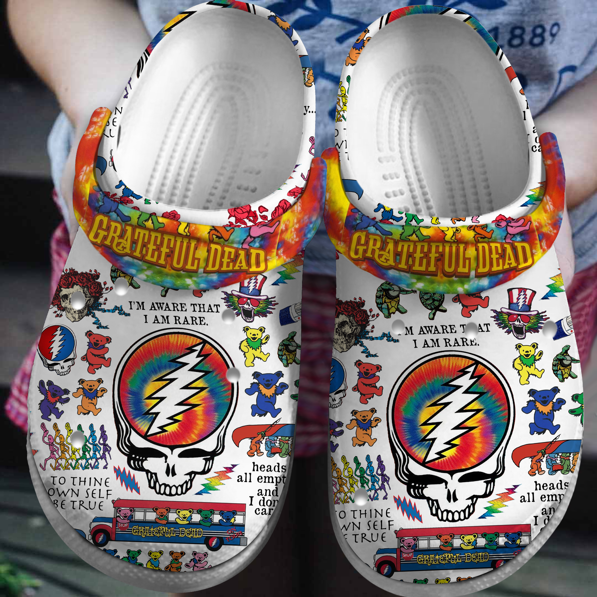 Grateful Dead Music Crocs Crocband Clogs Shoes Comfortable For Men Women and Kids