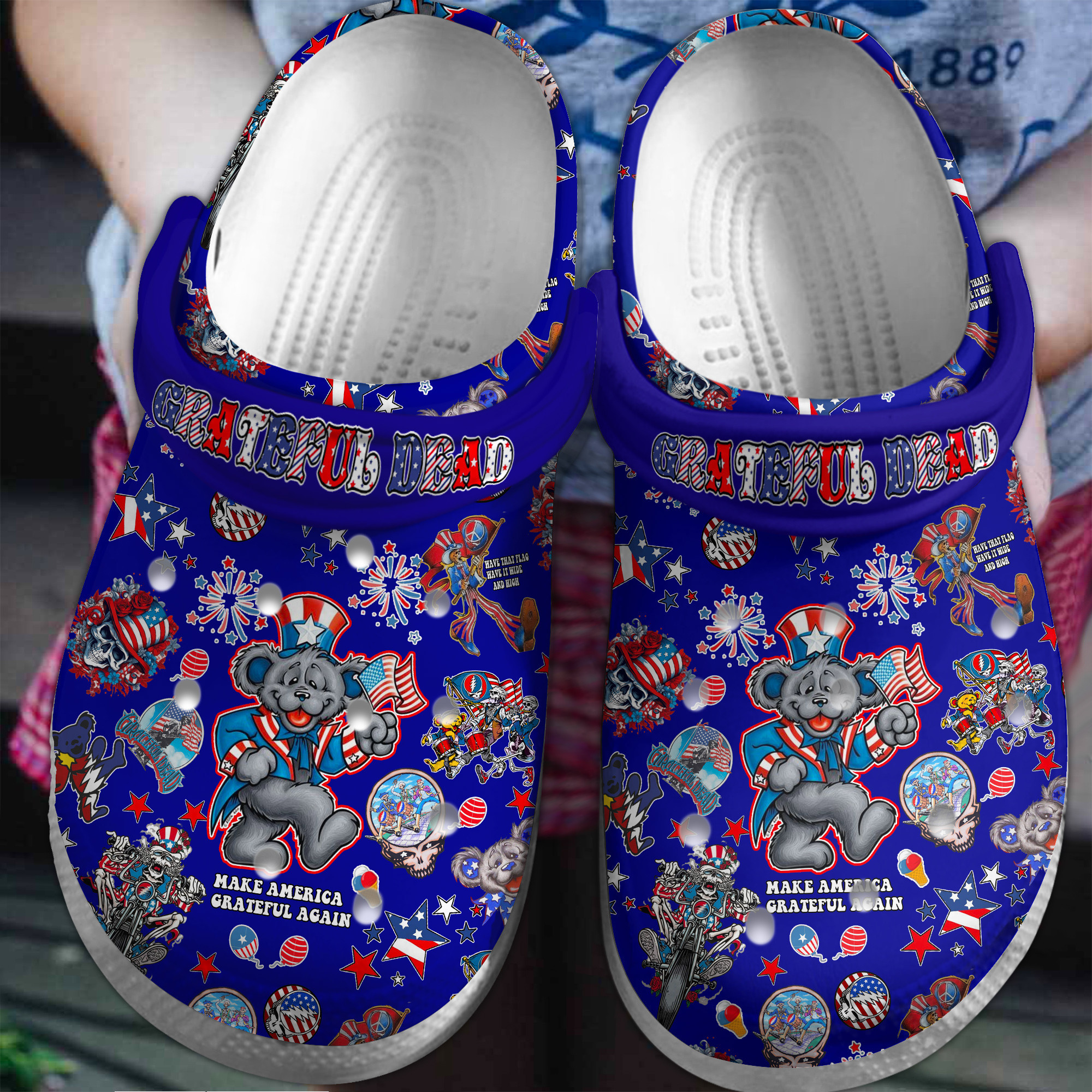 Grateful Dead Music Crocs Crocband Clogs Shoes Comfortable For Men Women and Kids