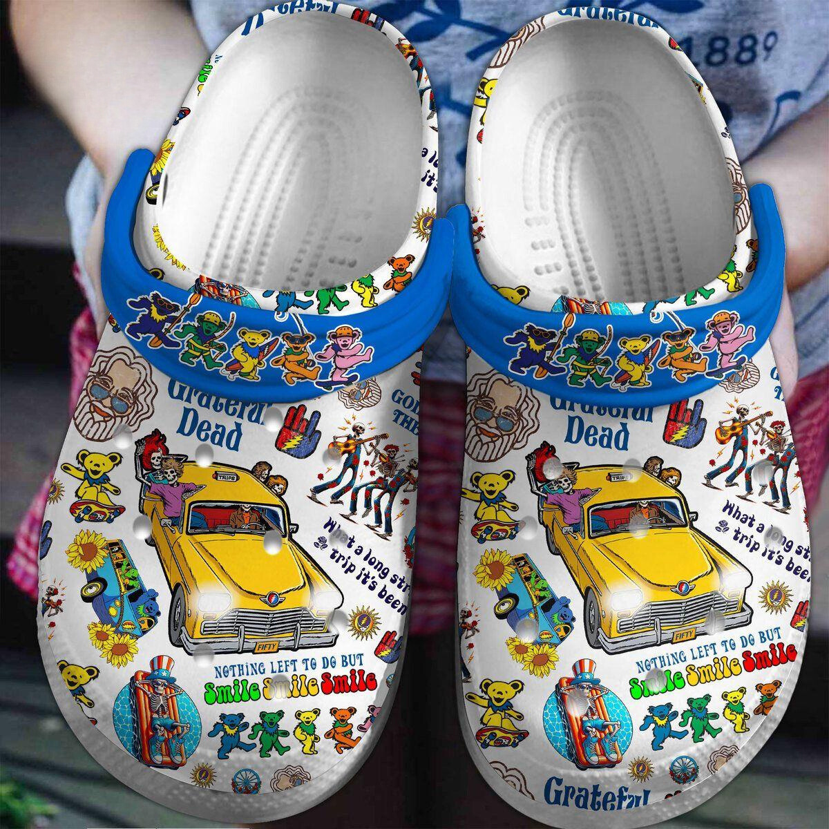 Grateful Dead Music Crocs Crocband Clogs Shoes Comfortable For Men Women and Kids
