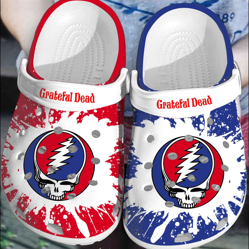 Grateful Dead Music Crocs Crocband Clogs Shoes Comfortable For Men Women and Kids