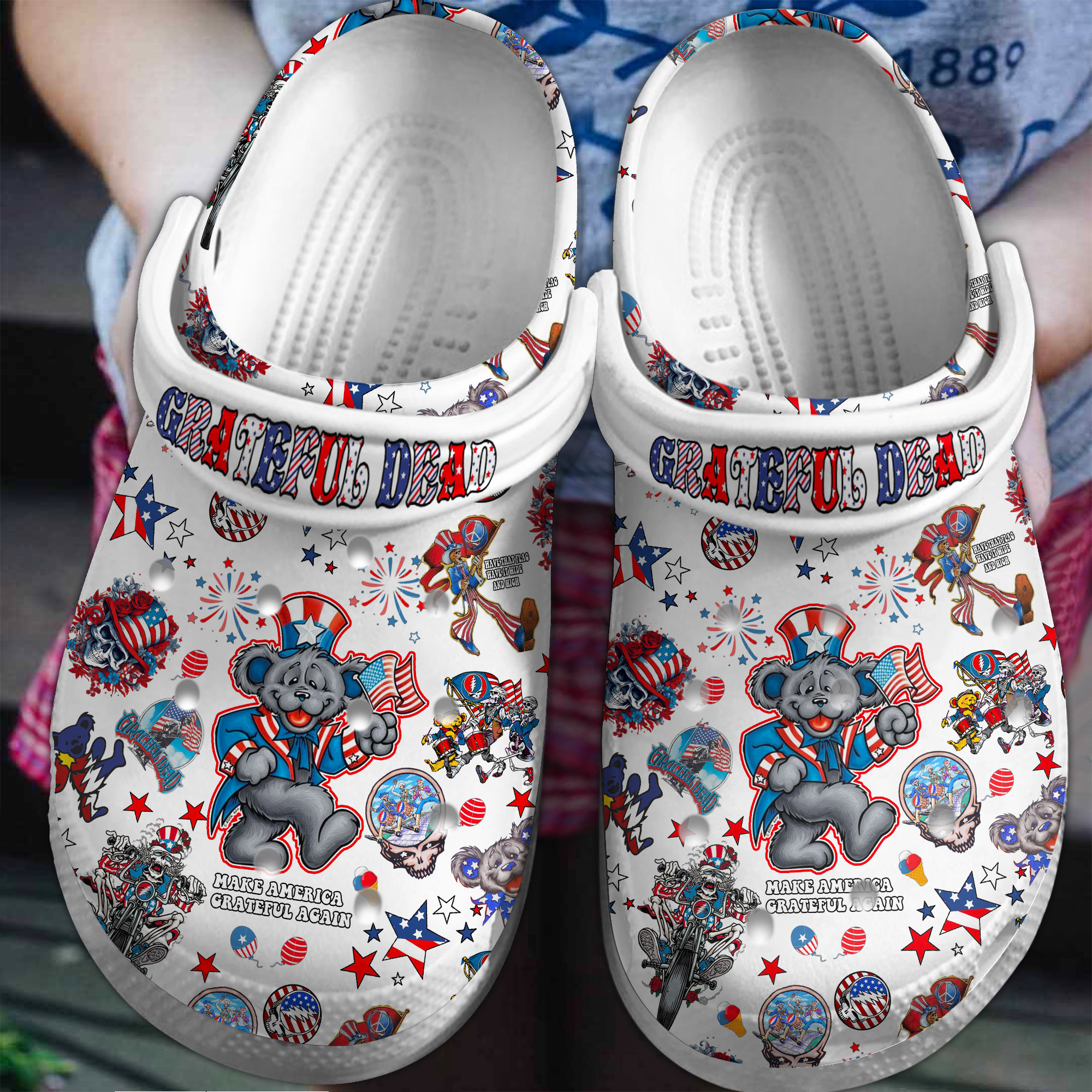 Grateful Dead Music Crocs Crocband Clogs Shoes Comfortable For Men Women and Kids