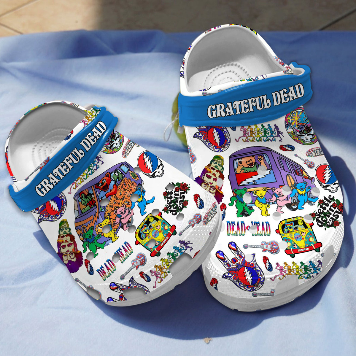 Grateful Dead Music Crocs Crocband Clogs Shoes Comfortable For Men Women and Kids