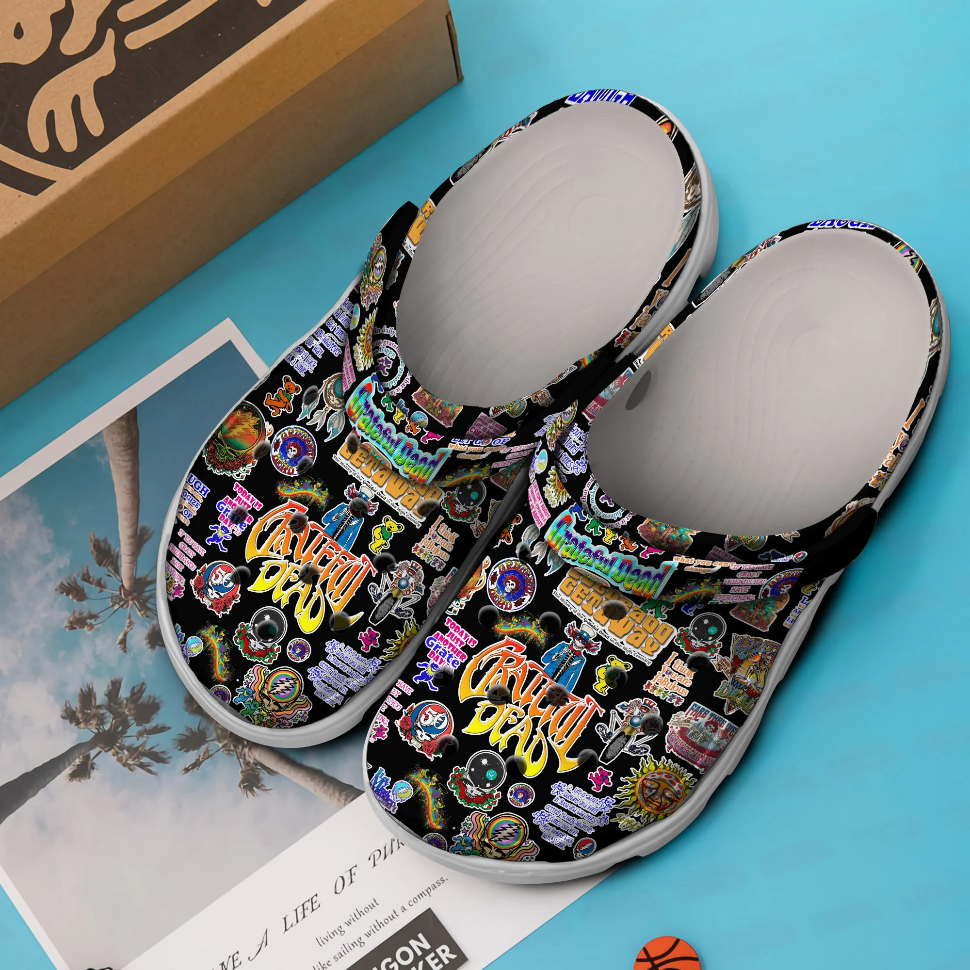 Grateful Dead Music Crocs Crocband Clogs Shoes Comfortable For Men Women and Kids - Image 2
