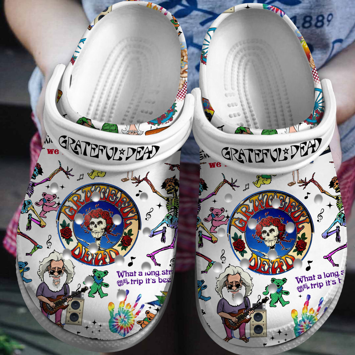 Grateful Dead Music Crocs Crocband Clogs Shoes Comfortable For Men Women and Kids