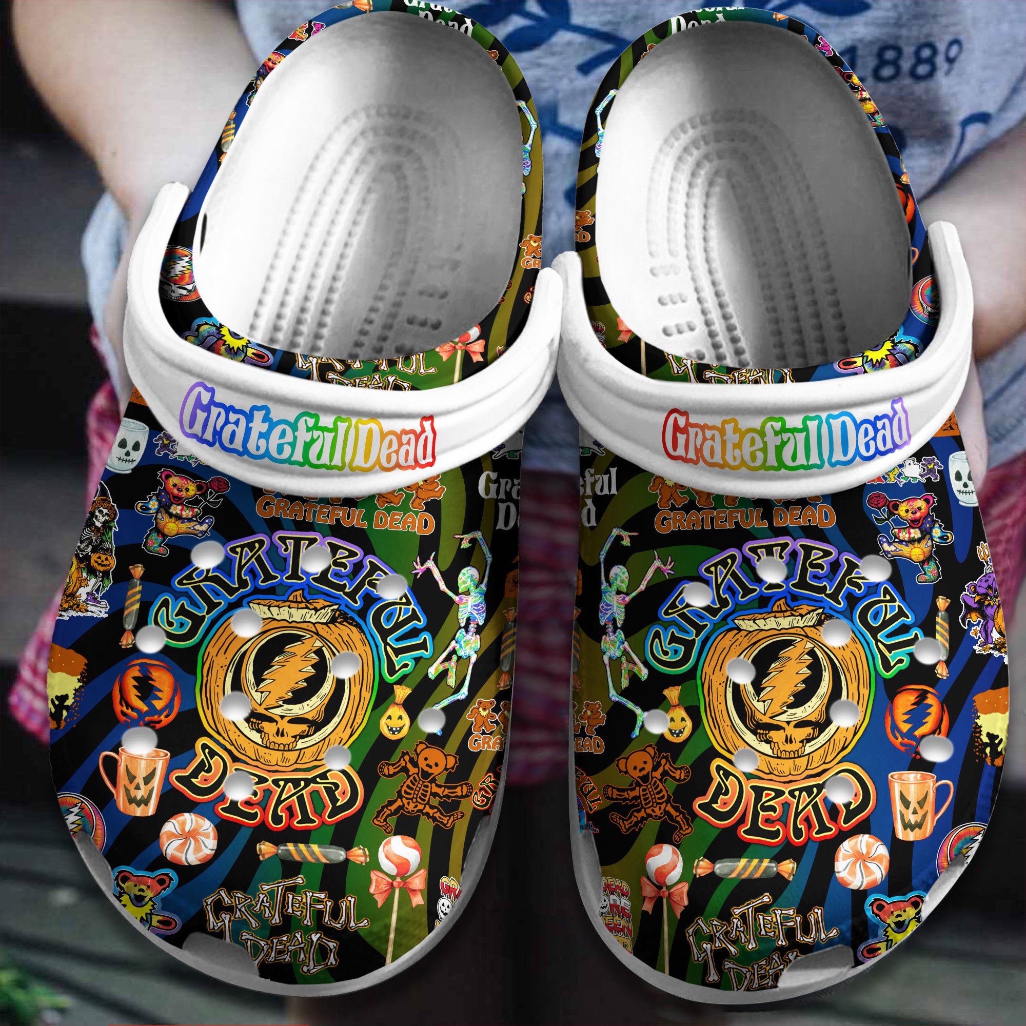 Grateful Dead Music Crocs Crocband Clogs Shoes Comfortable For Men Women and Kids
