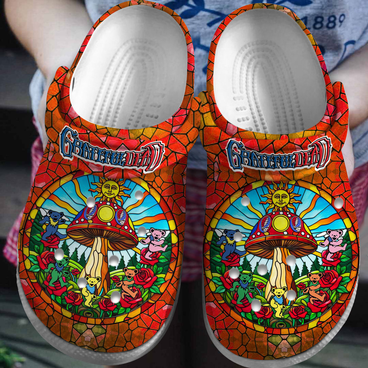 Grateful Dead Music Crocs Crocband Clogs Shoes Comfortable For Men Women and Kids