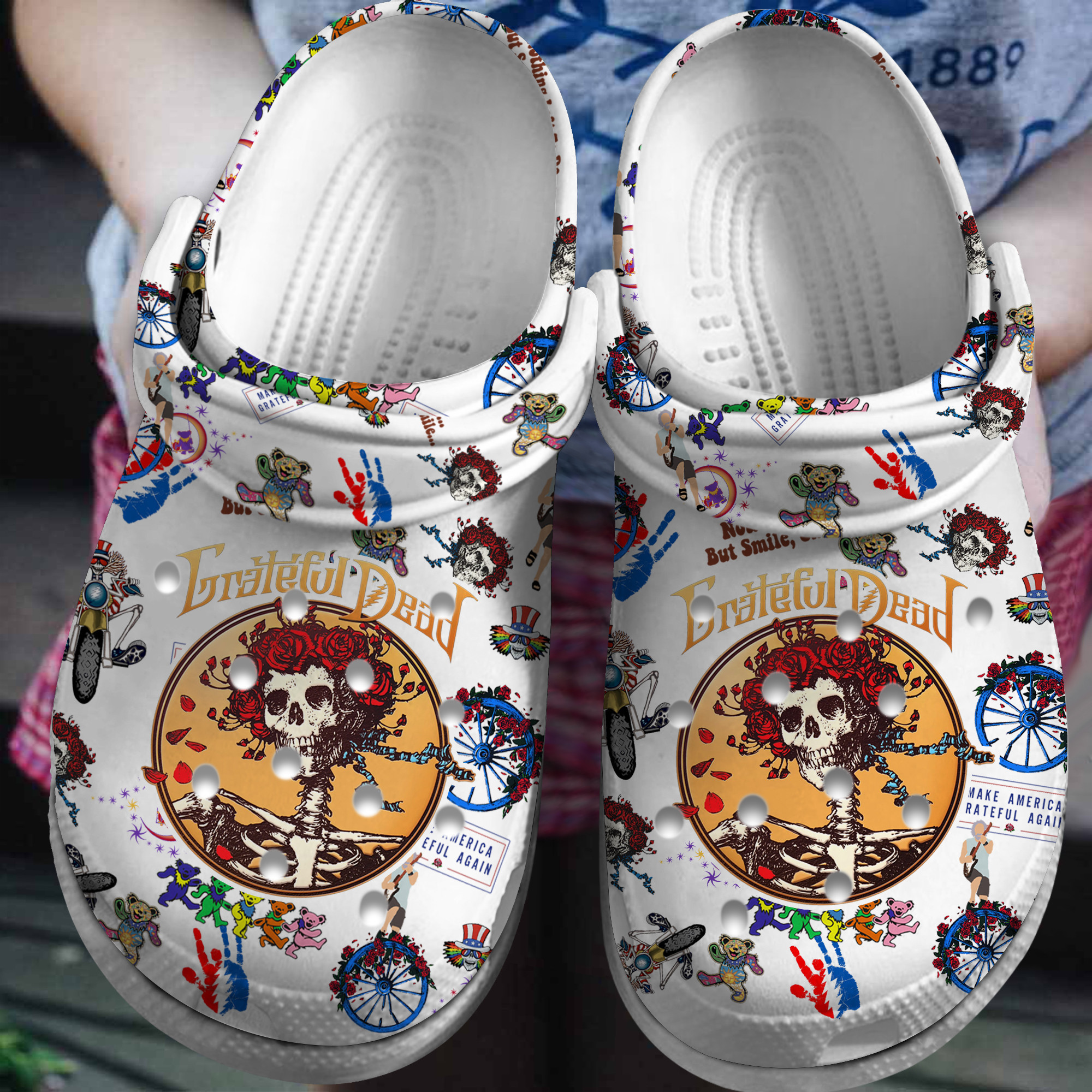 Grateful Dead Music Crocs Crocband Clogs Shoes Comfortable For Men Women and Kids