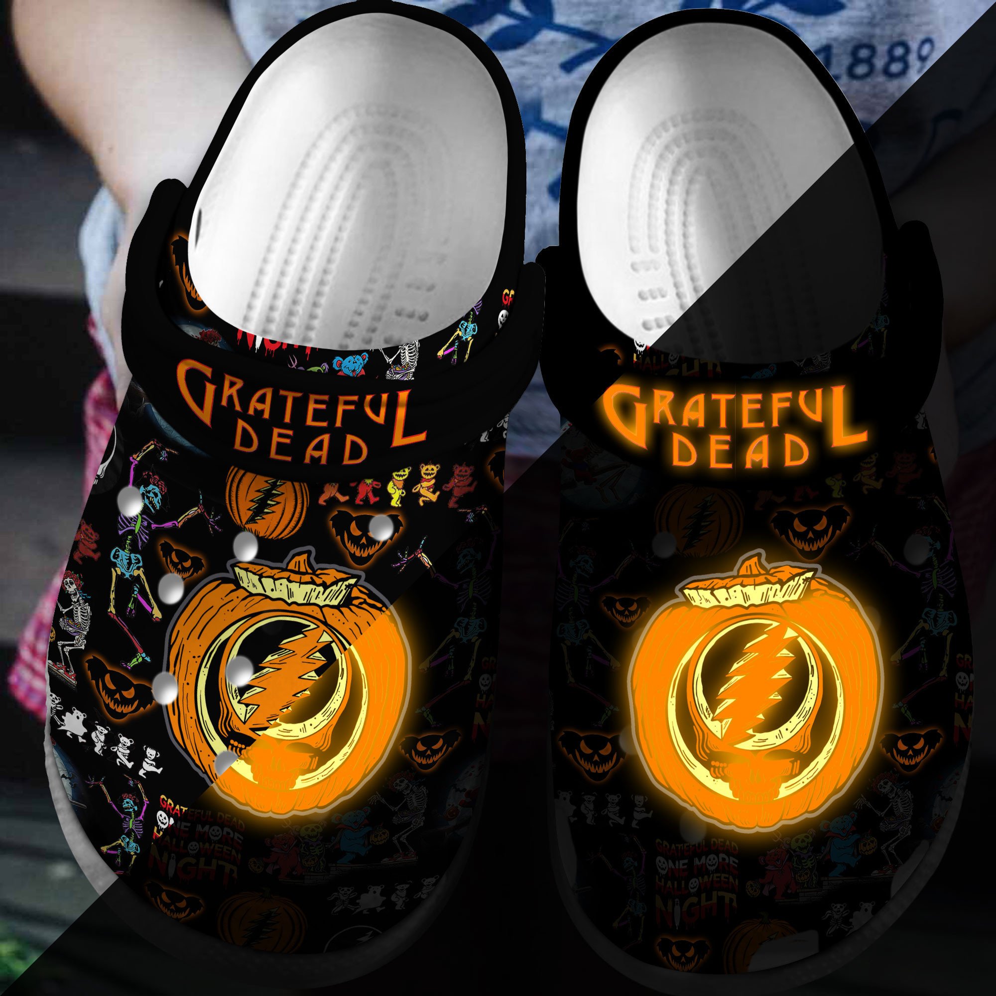 Grateful Dead Music Crocs Crocband Clogs Shoes Comfortable For Men Women and Kids