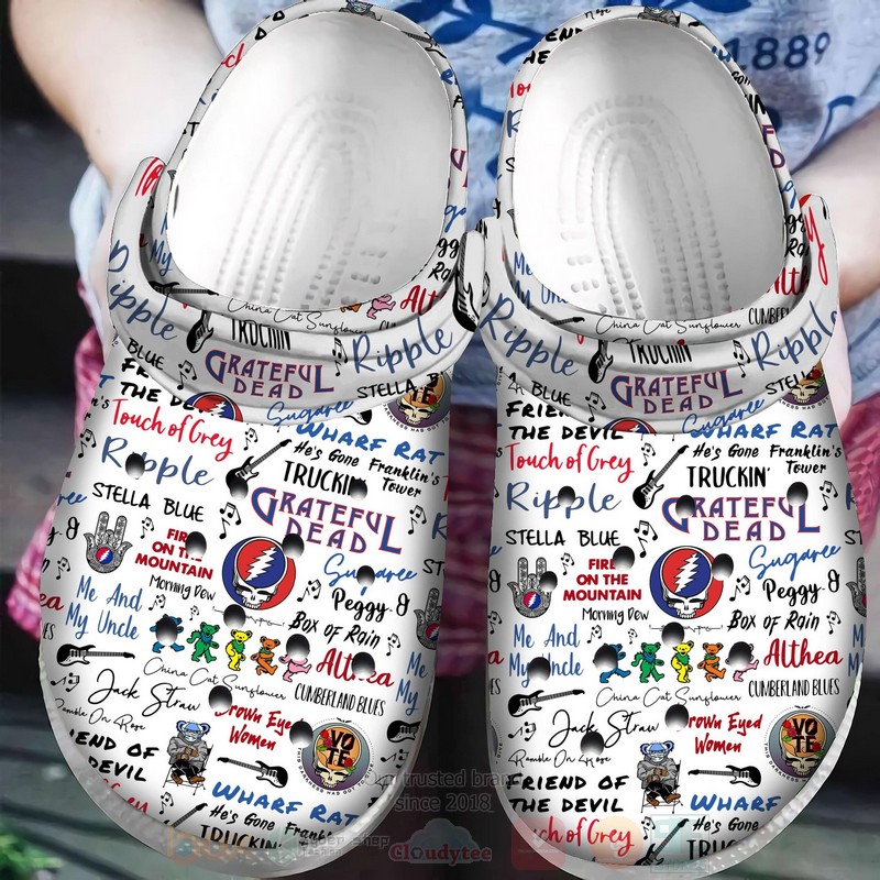 Grateful Dead Music Crocs Crocband Clogs Shoes Comfortable For Men Women and Kids