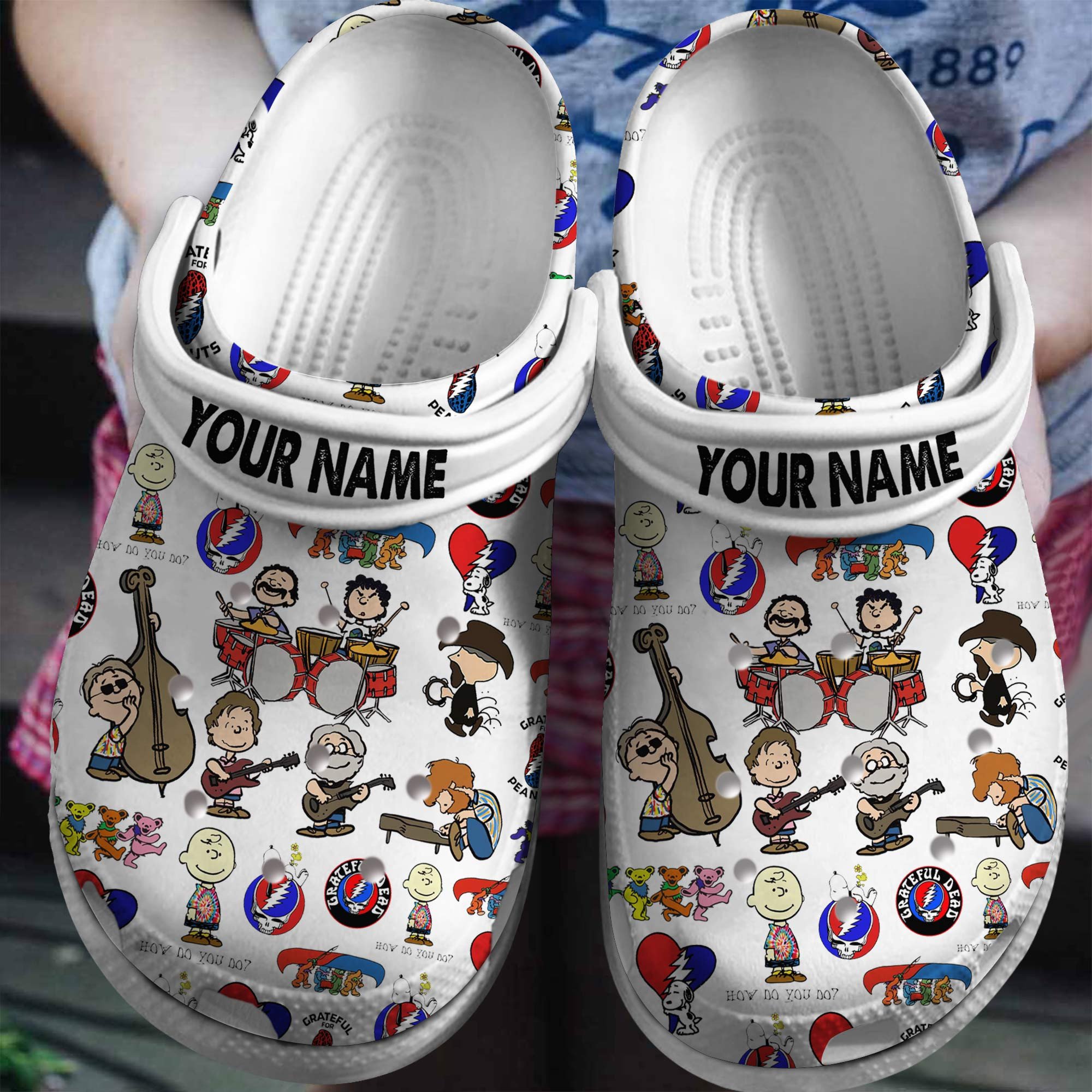 Grateful Dead Music Crocs Crocband Clogs Shoes Comfortable For Men Women and Kids