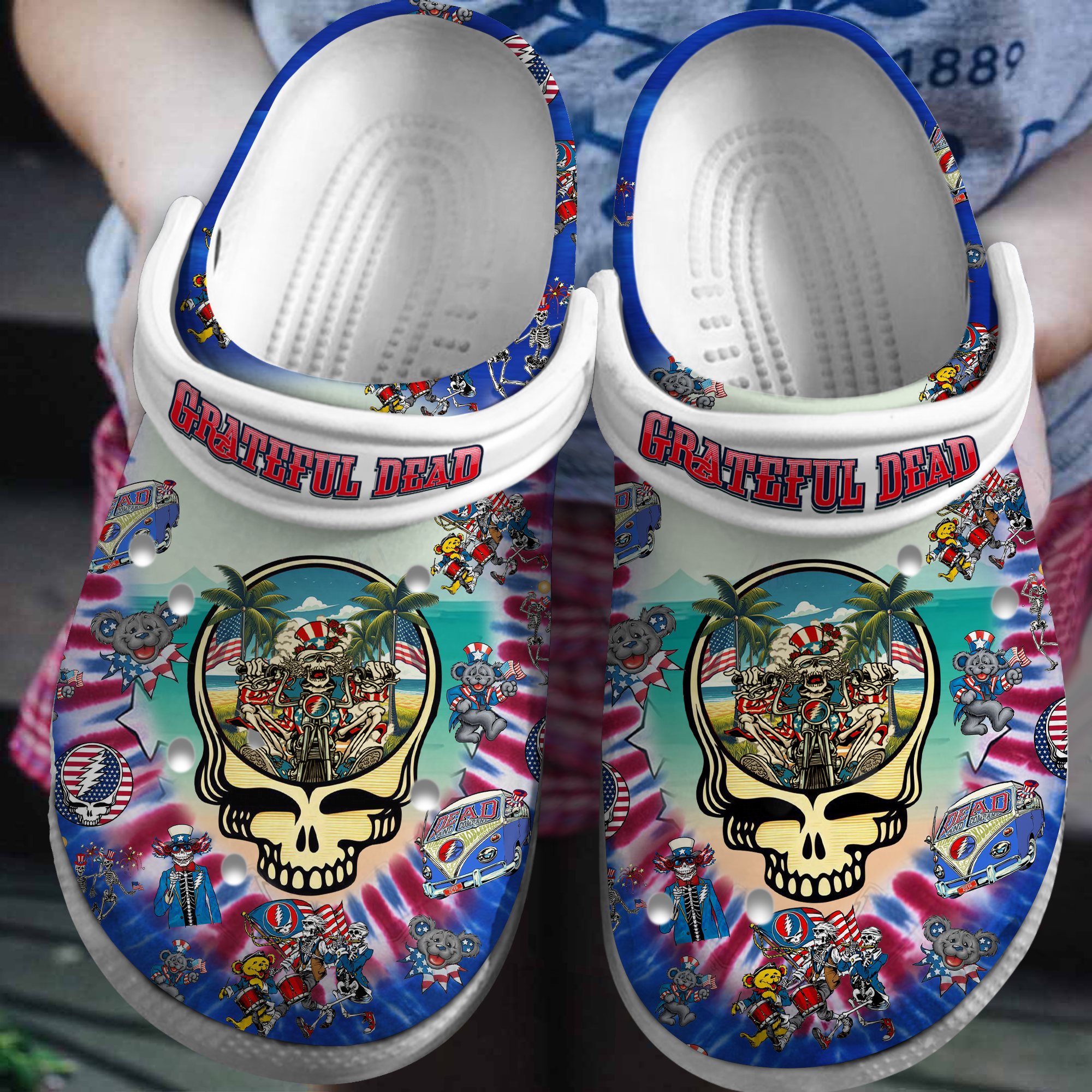 Grateful Dead Music Crocs Crocband Clogs Shoes Comfortable For Men Women and Kids