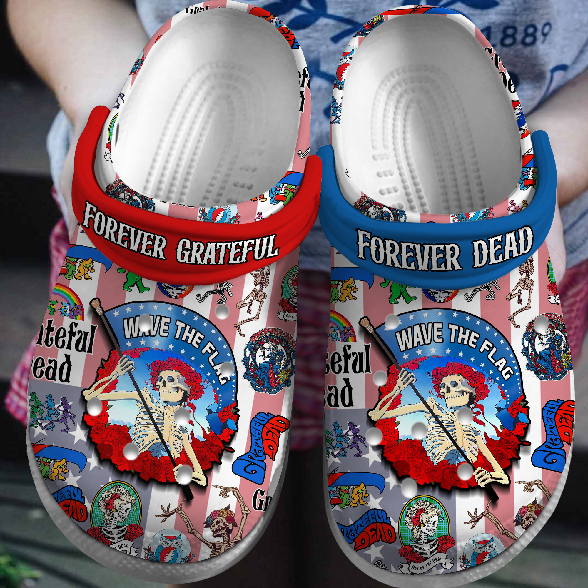 Grateful Dead Music Crocs Crocband Clogs Shoes Comfortable For Men Women and Kids