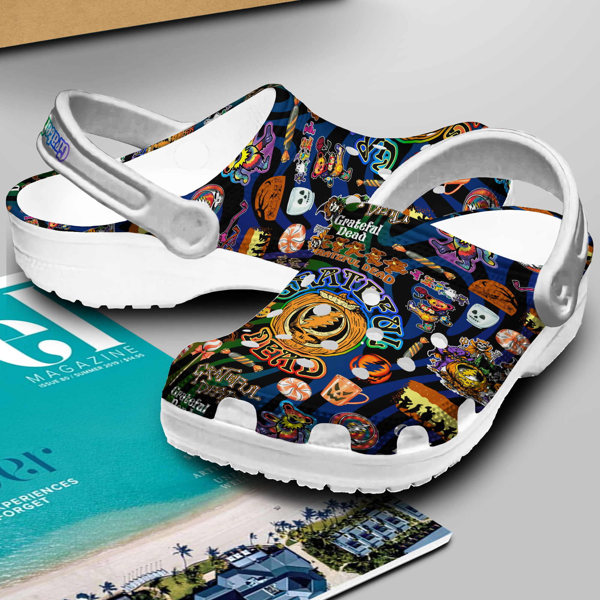 Grateful Dead Music Crocs Crocband Clogs Shoes Comfortable For Men Women and Kids - Image 2