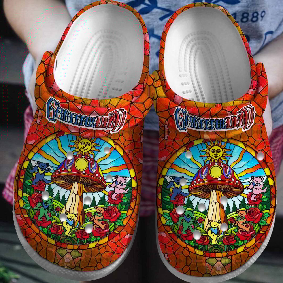 Grateful Dead Music Crocs Crocband Clogs Shoes Comfortable For Men Women and Kids