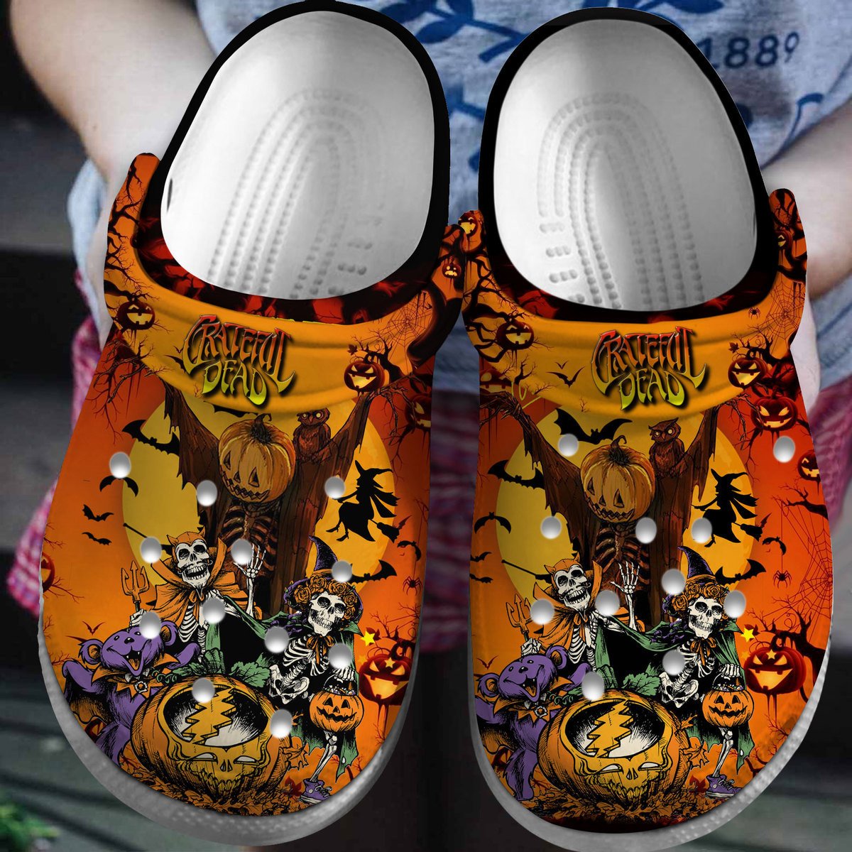 Grateful Dead Music Crocs Crocband Clogs Shoes Comfortable For Men Women and Kids