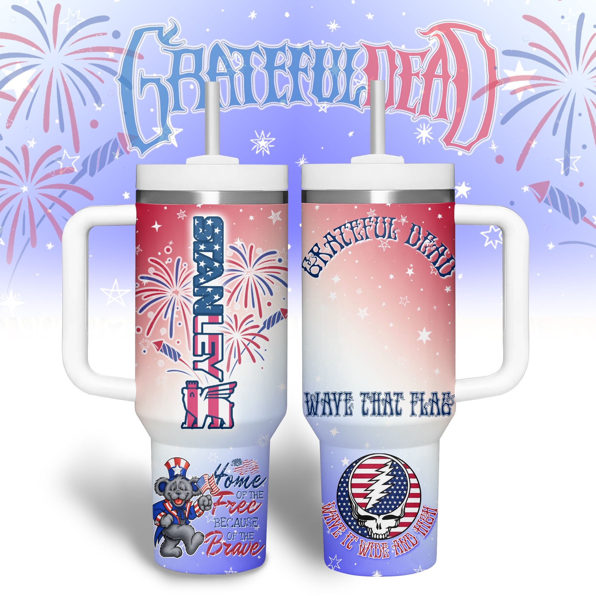 Grateful Dead Music Custom Stanley Cup 40 oz 30 oz Tumbler With HandleTVC2301181 - Image 6