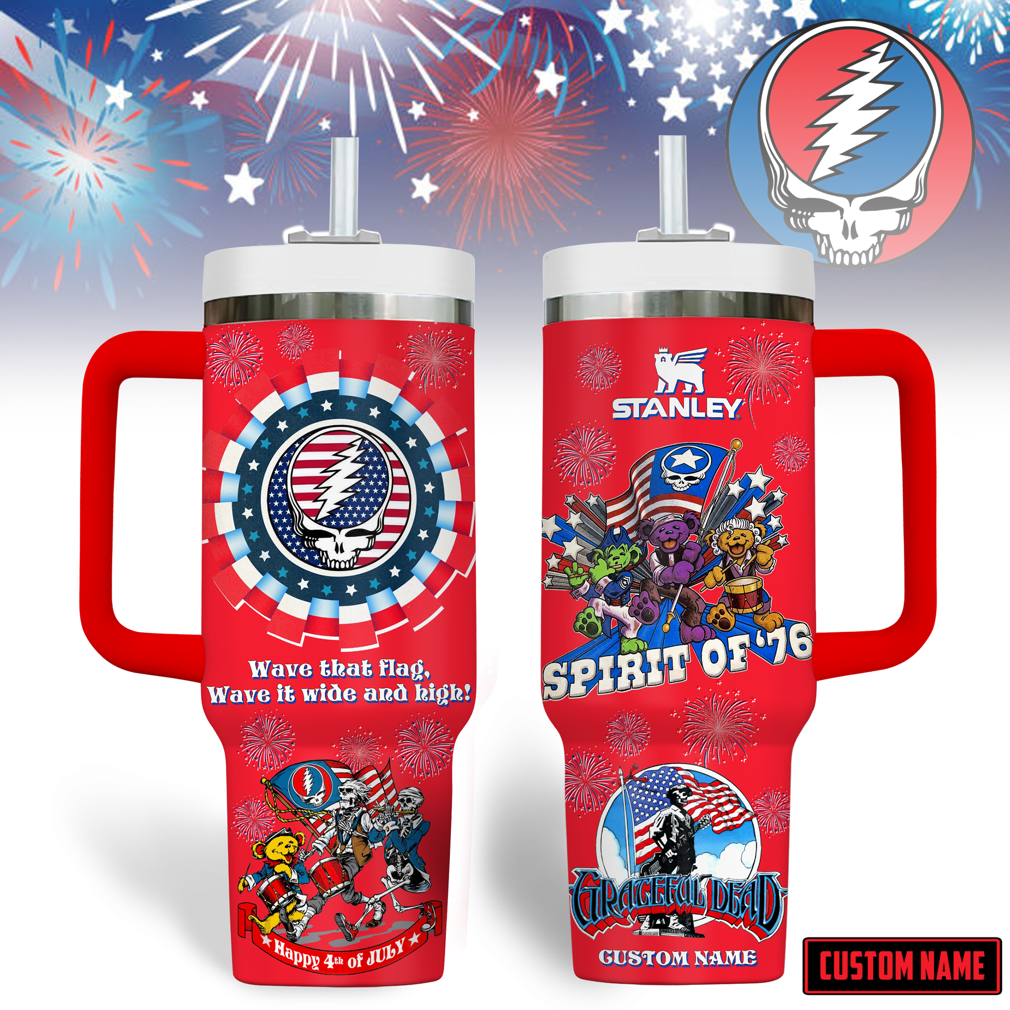 Grateful Dead Music Custom Stanley Cup 40 oz 30 oz Tumbler With HandleTVC2301182