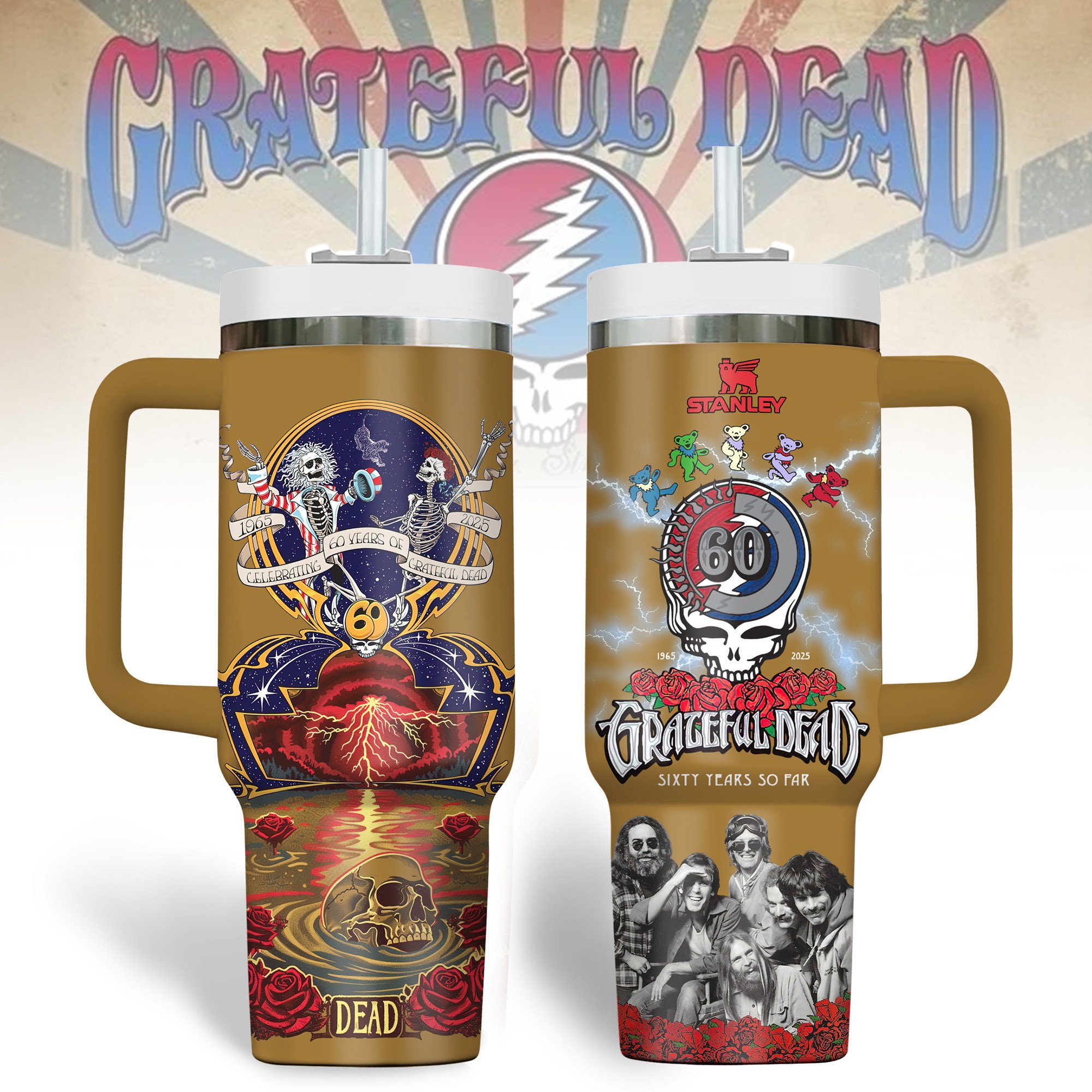 Grateful Dead Music Custom Stanley Cup 40 oz 30 oz Tumbler With HandleTVC2301182