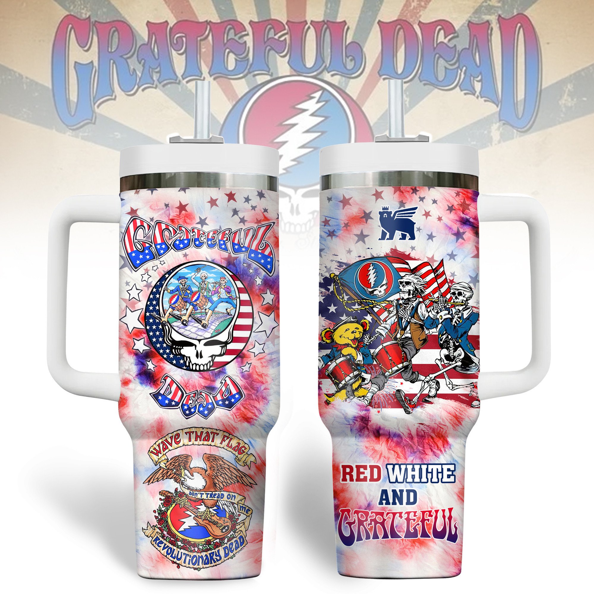 Grateful Dead Music Custom Stanley Cup 40 oz 30 oz Tumbler With HandleTVC2301182