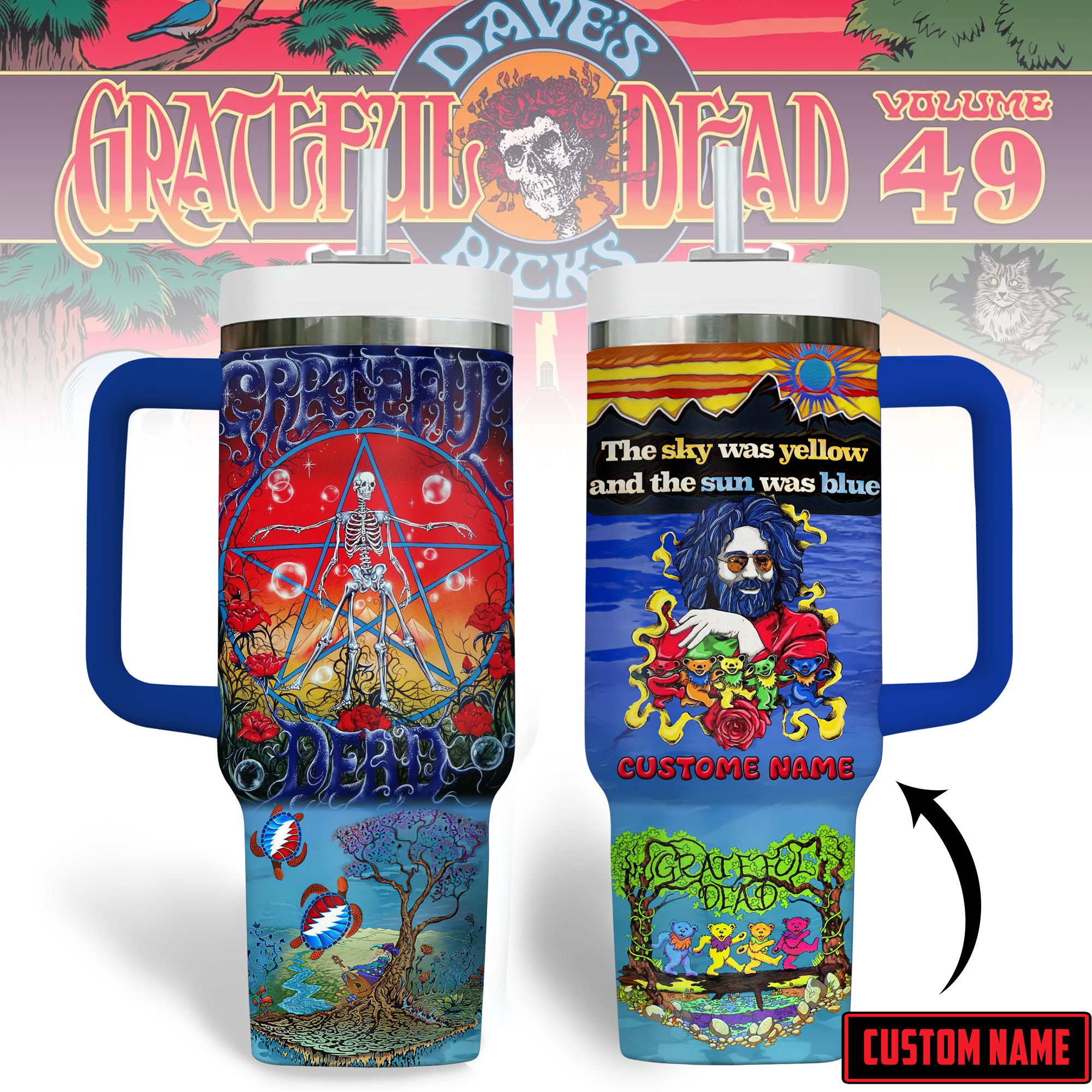 Grateful Dead Music Custom Stanley Cup 40 oz 30 oz Tumbler With HandleTVC2301311
