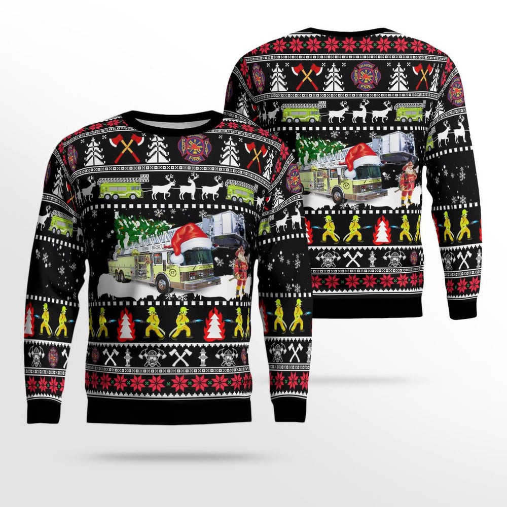 Gravois Fire Protection District Gravois Mills Missouri Christmas AOP Ugly Sweater Xmas Unisex Sweater Christmas Gifts For Men Women