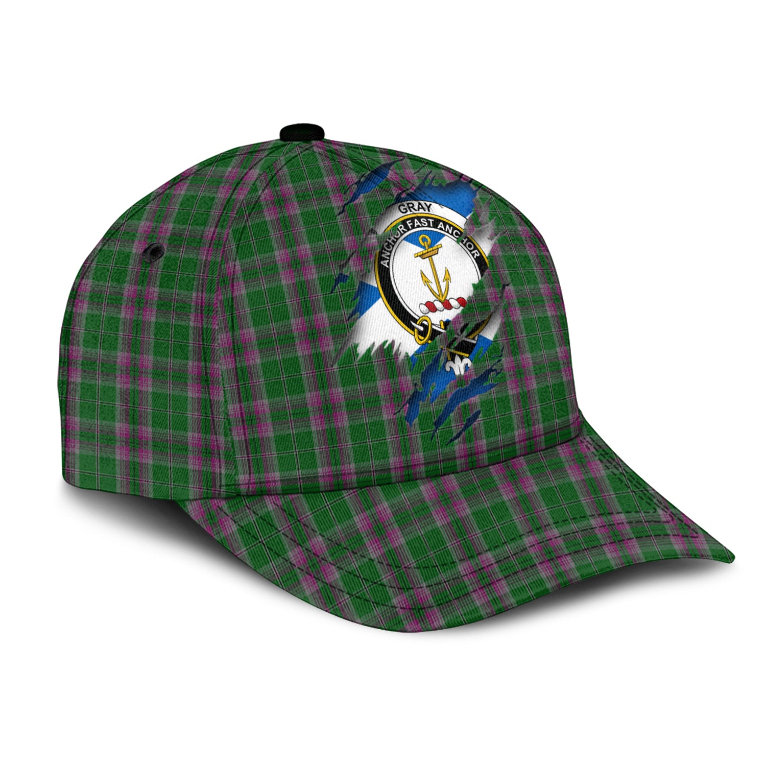 Gray Hunting Tartan Plaid Cap, Family Crest In Me Style Tartan Baseball Cap TS23 Trucker Hats Custom Hats Gifts For Men & Women