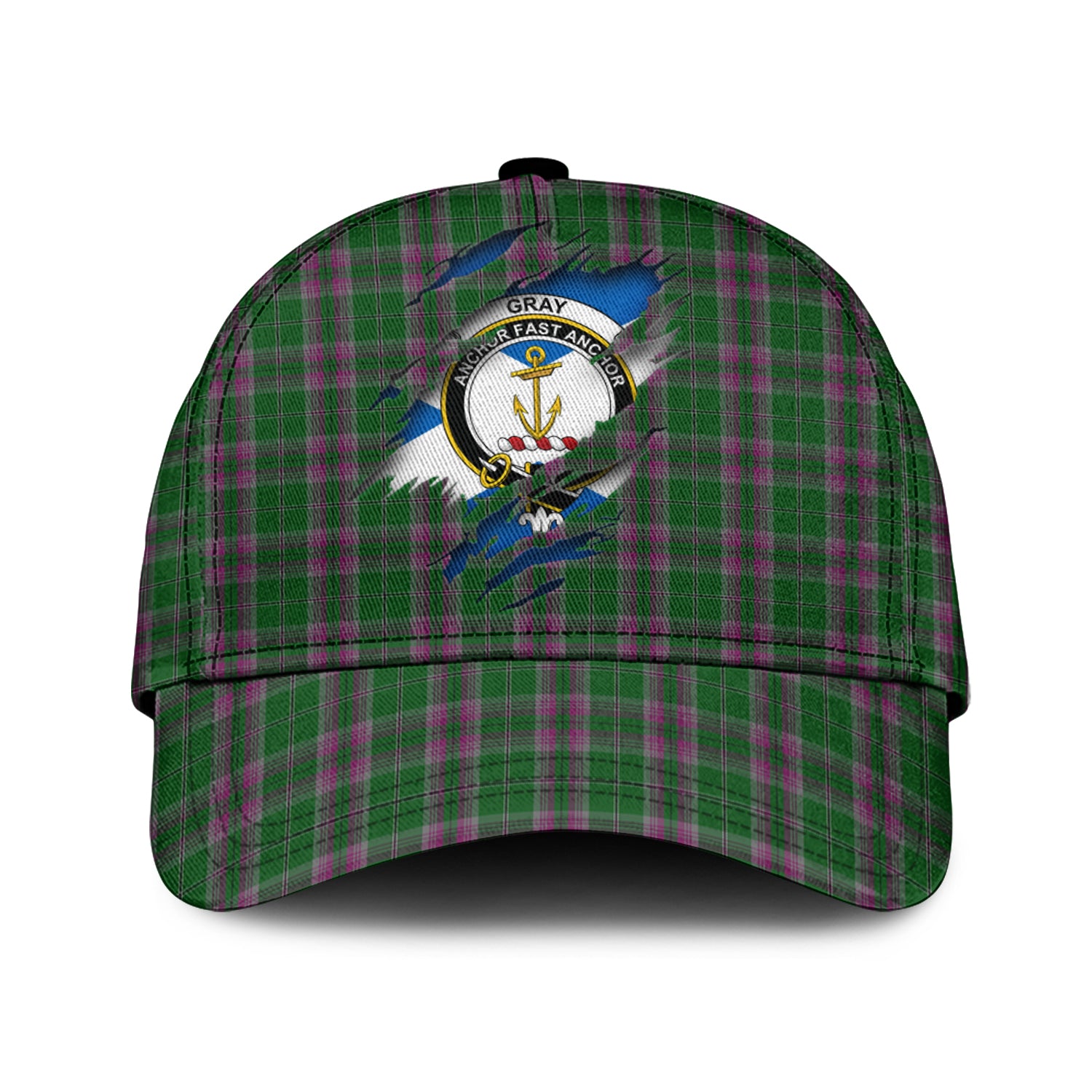 Gray Hunting Tartan Plaid Cap, Family Crest In Me Style Tartan Baseball Cap TS23 Trucker Hats Custom Hats Gifts For Men & Women